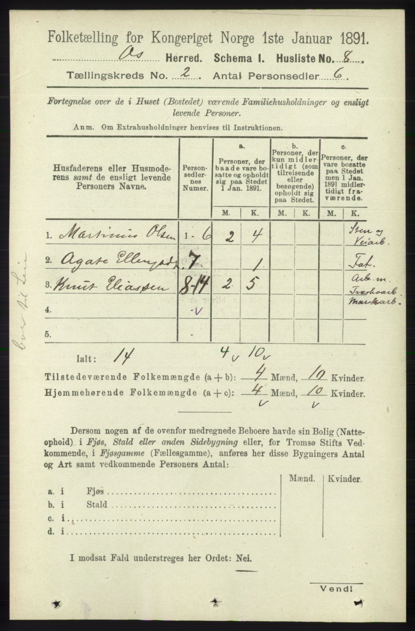 RA, 1891 census for 1243 Os, 1891, p. 362