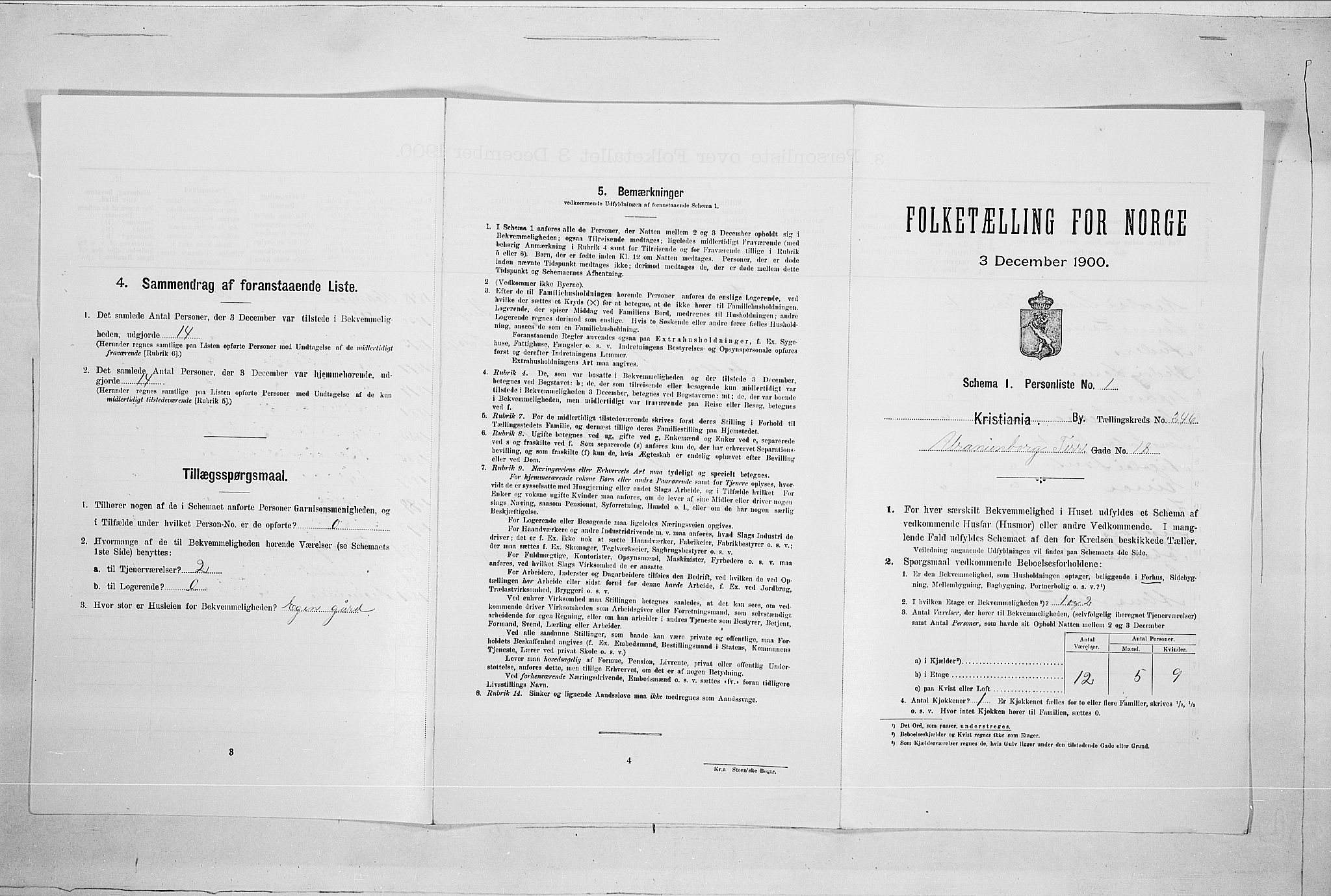 SAO, 1900 census for Kristiania, 1900, p. 108096