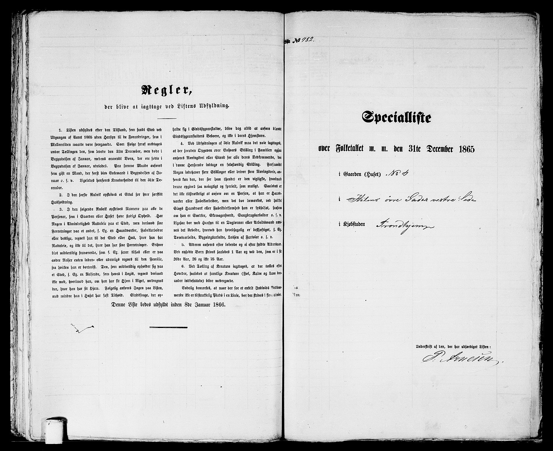RA, 1865 census for Trondheim, 1865, p. 2043