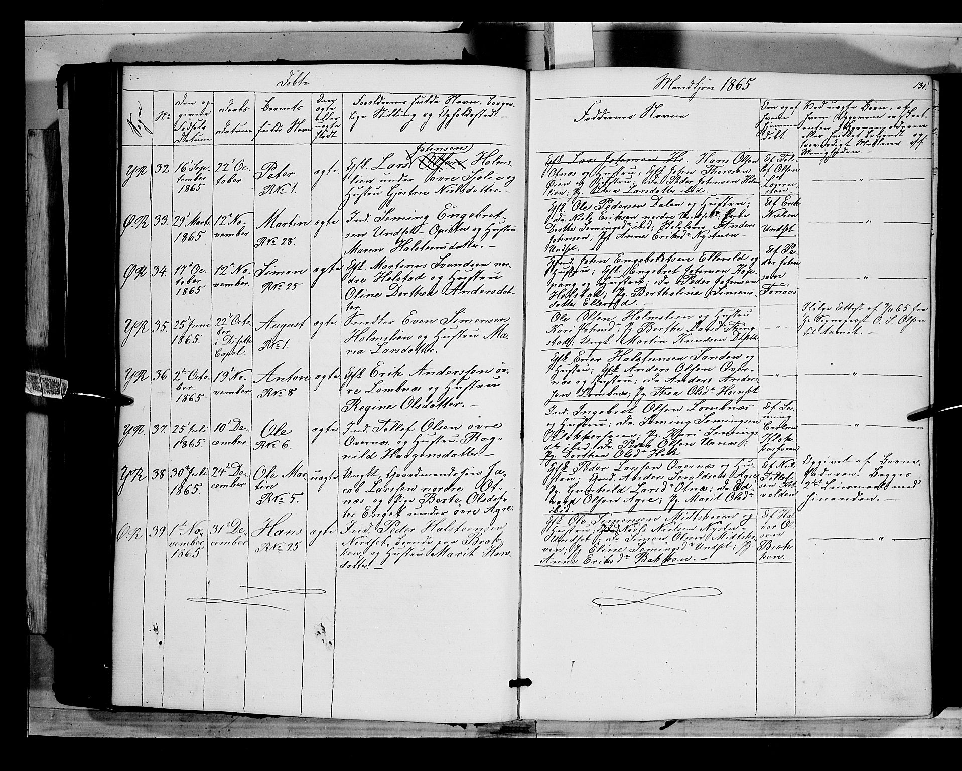 Rendalen prestekontor, SAH/PREST-054/H/Ha/Haa/L0005: Parish register (official) no. 5, 1853-1866, p. 131