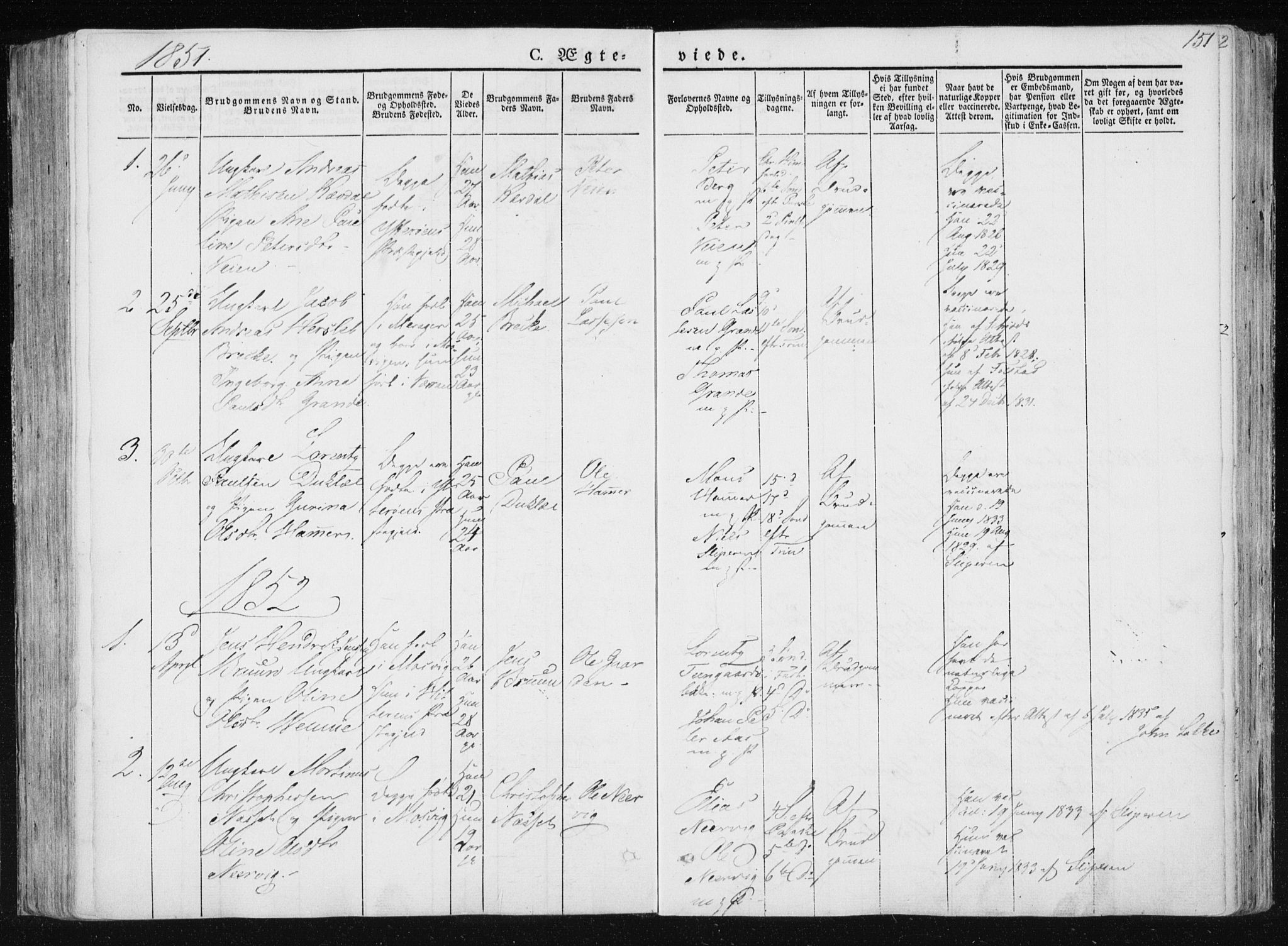 Ministerialprotokoller, klokkerbøker og fødselsregistre - Nord-Trøndelag, AV/SAT-A-1458/733/L0323: Parish register (official) no. 733A02, 1843-1870, p. 151