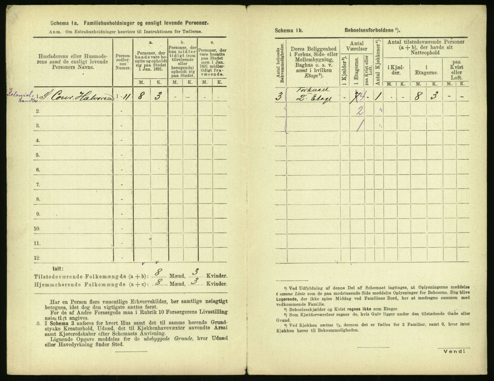 RA, 1891 census for 0301 Kristiania, 1891, p. 89626