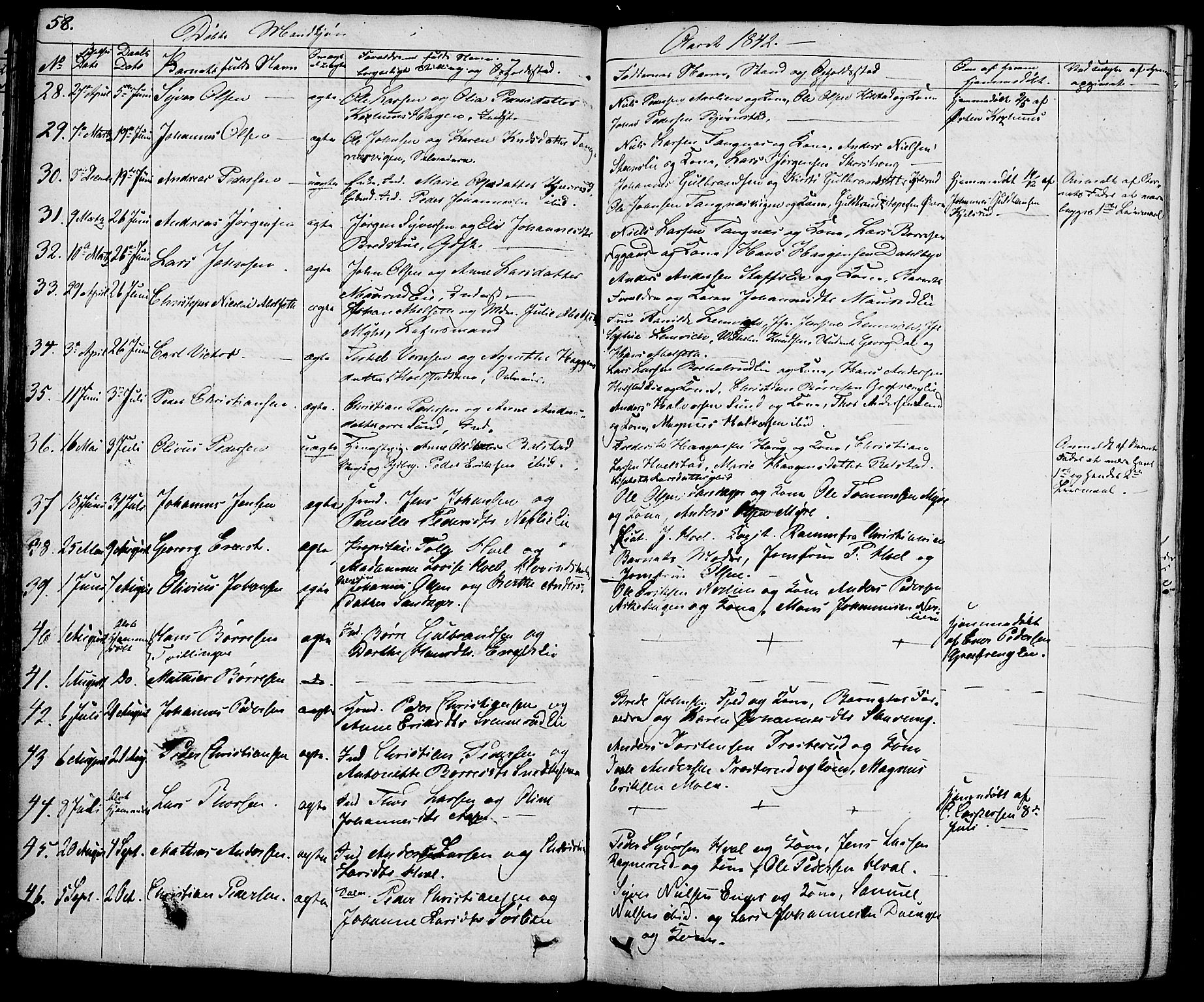 Nes prestekontor, Hedmark, AV/SAH-PREST-020/K/Ka/L0003: Parish register (official) no. 3, 1827-1851, p. 58