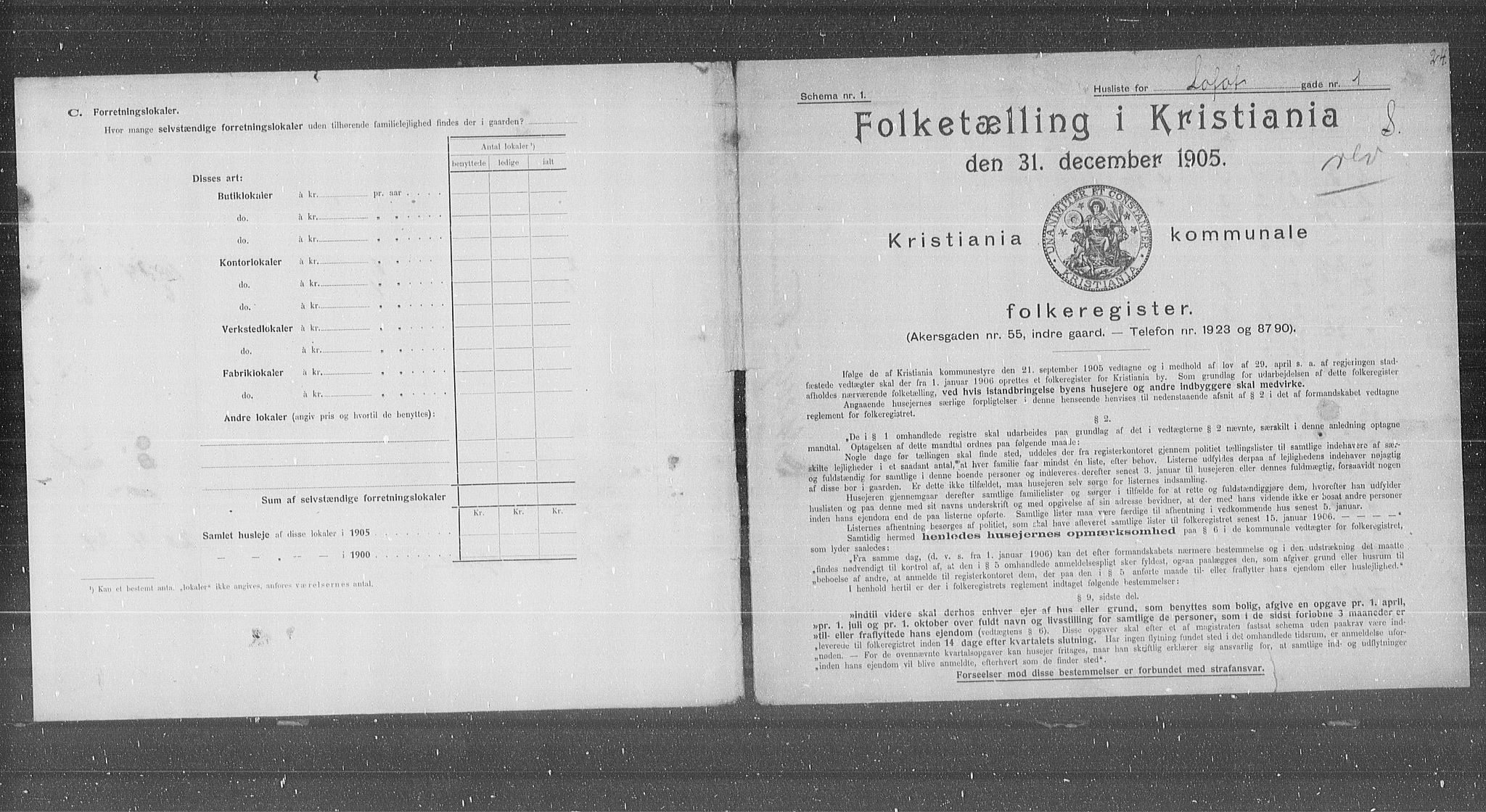 OBA, Municipal Census 1905 for Kristiania, 1905, p. 30668