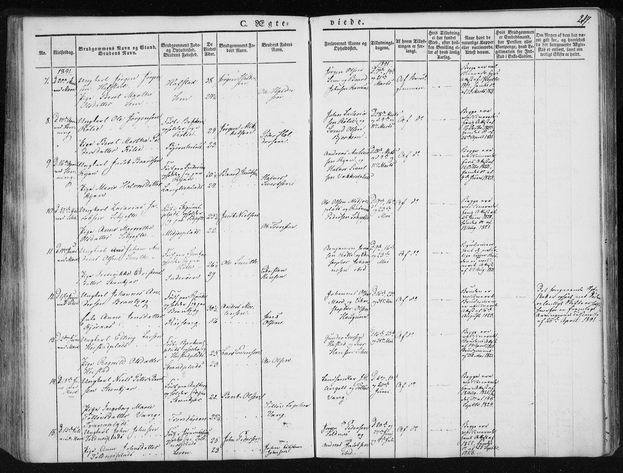 Ministerialprotokoller, klokkerbøker og fødselsregistre - Nord-Trøndelag, SAT/A-1458/735/L0339: Parish register (official) no. 735A06 /1, 1836-1848, p. 217