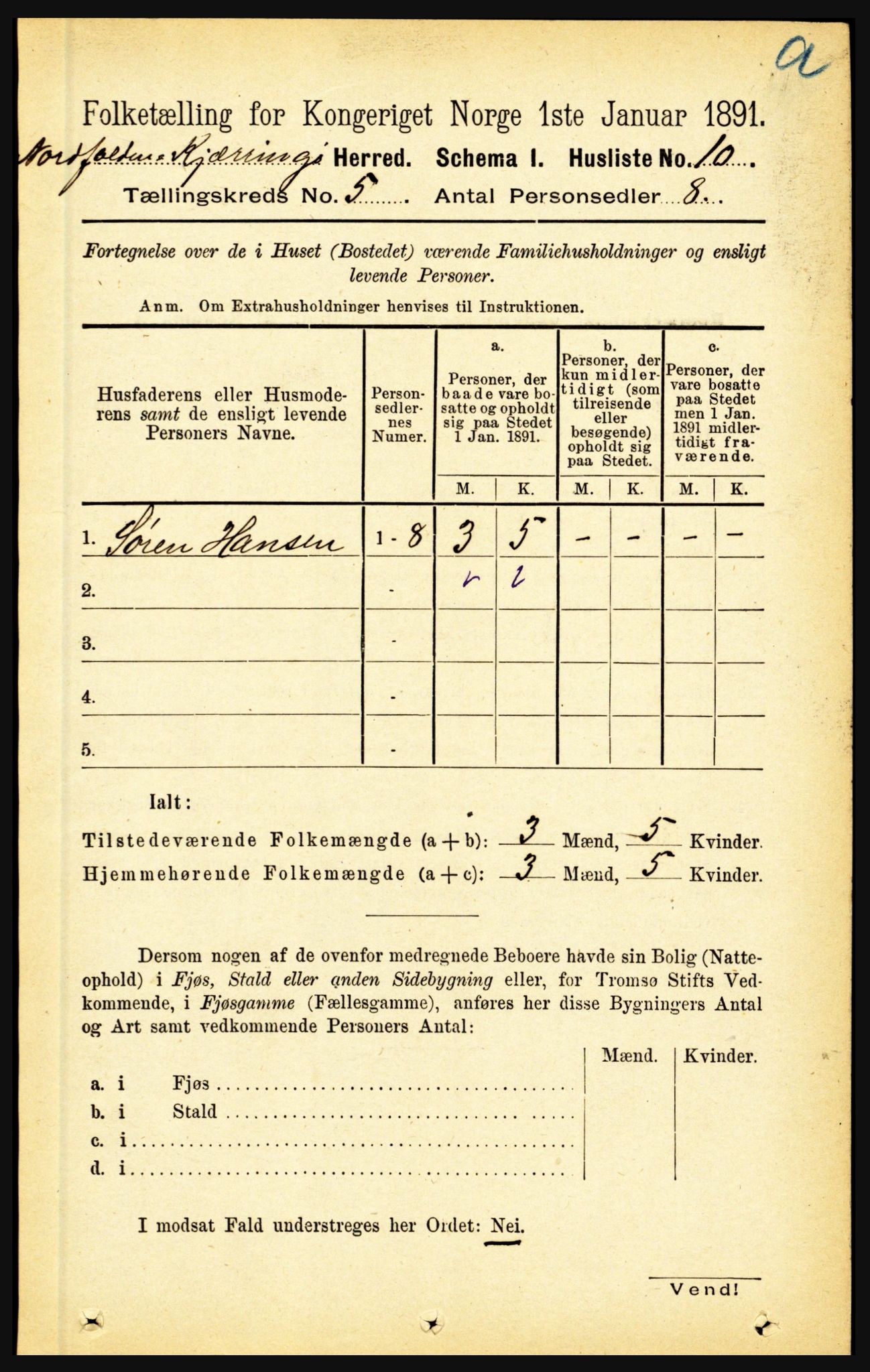 RA, 1891 census for 1846 Nordfold-Kjerringøy, 1891, p. 1136