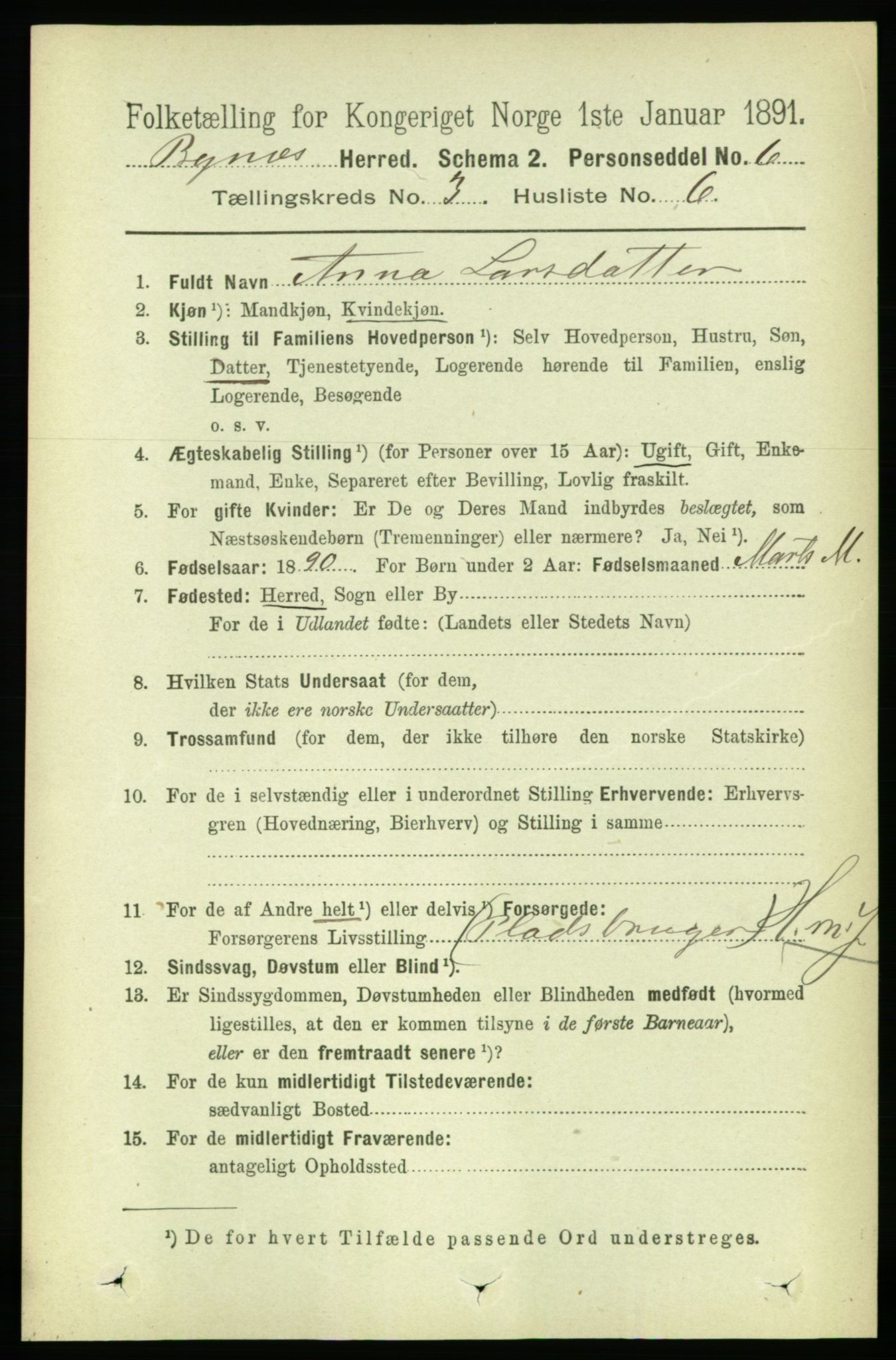 RA, 1891 census for 1655 Byneset, 1891, p. 1321