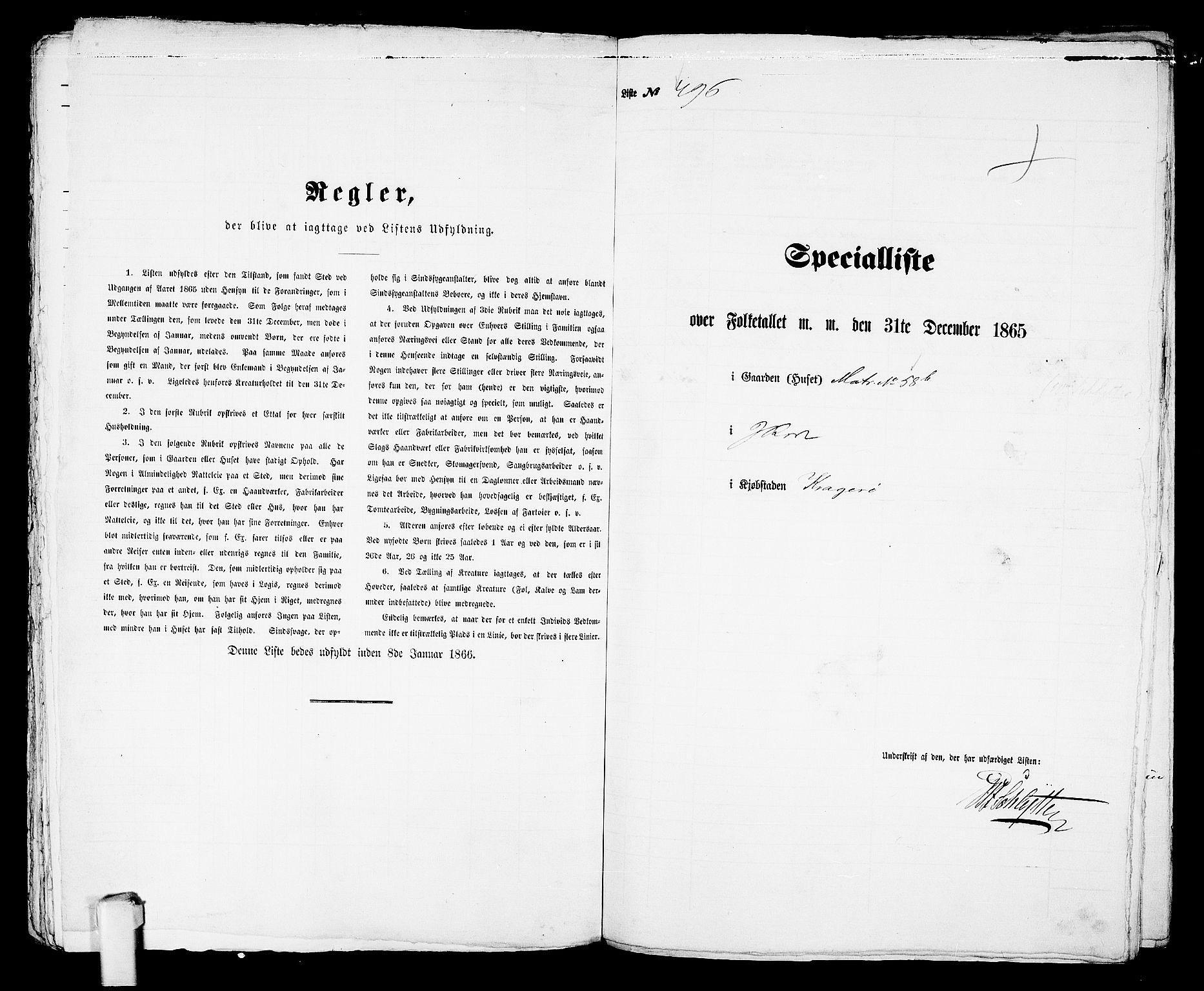 RA, 1865 census for Kragerø/Kragerø, 1865, p. 1008