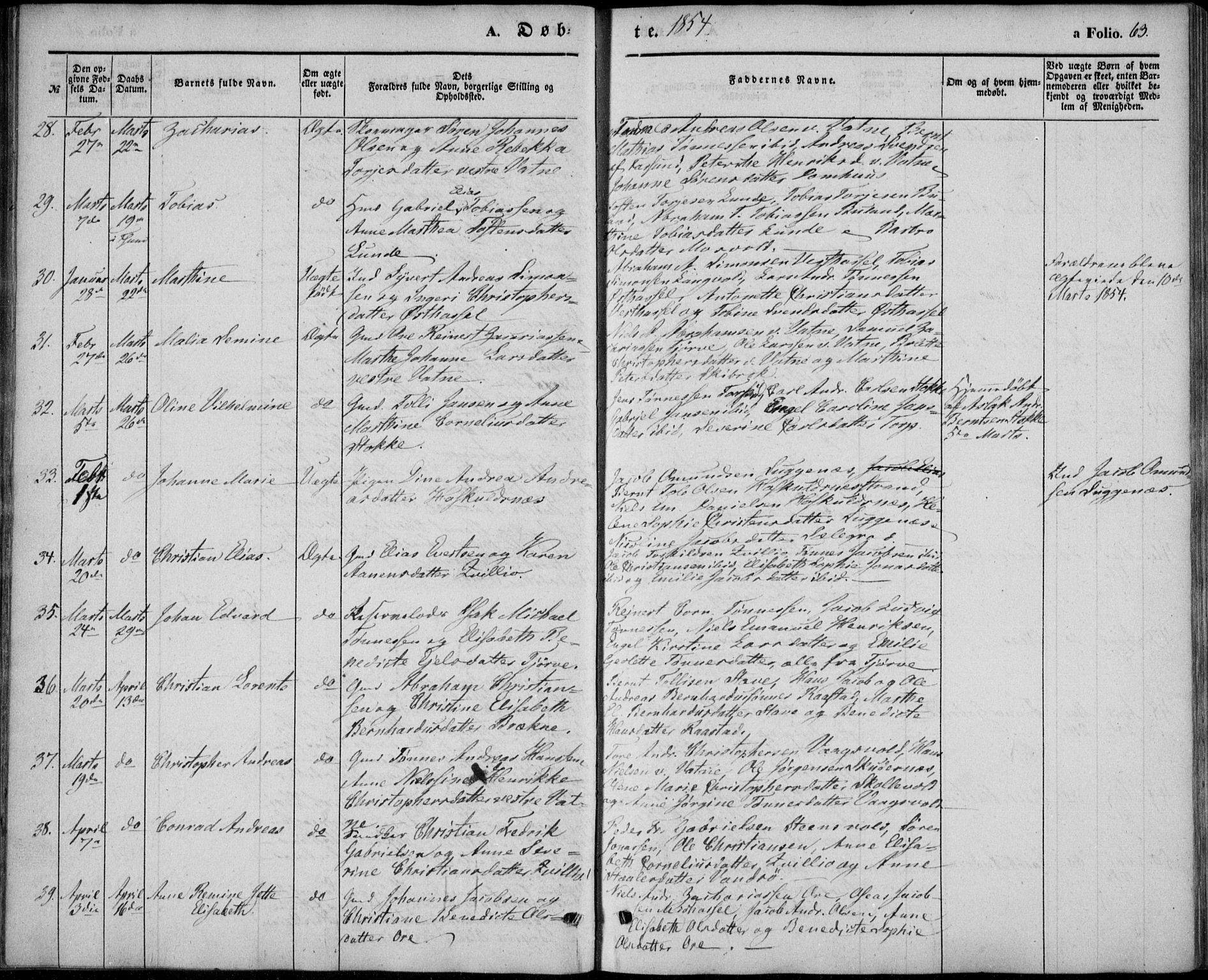 Lista sokneprestkontor, AV/SAK-1111-0027/F/Fb/L0002: Parish register (copy) no. B 2, 1847-1862, p. 63