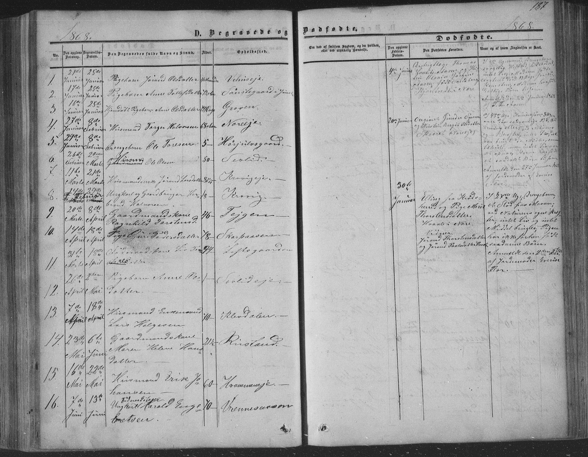 Nore kirkebøker, SAKO/A-238/F/Fa/L0002: Parish register (official) no. I 2, 1856-1871, p. 187
