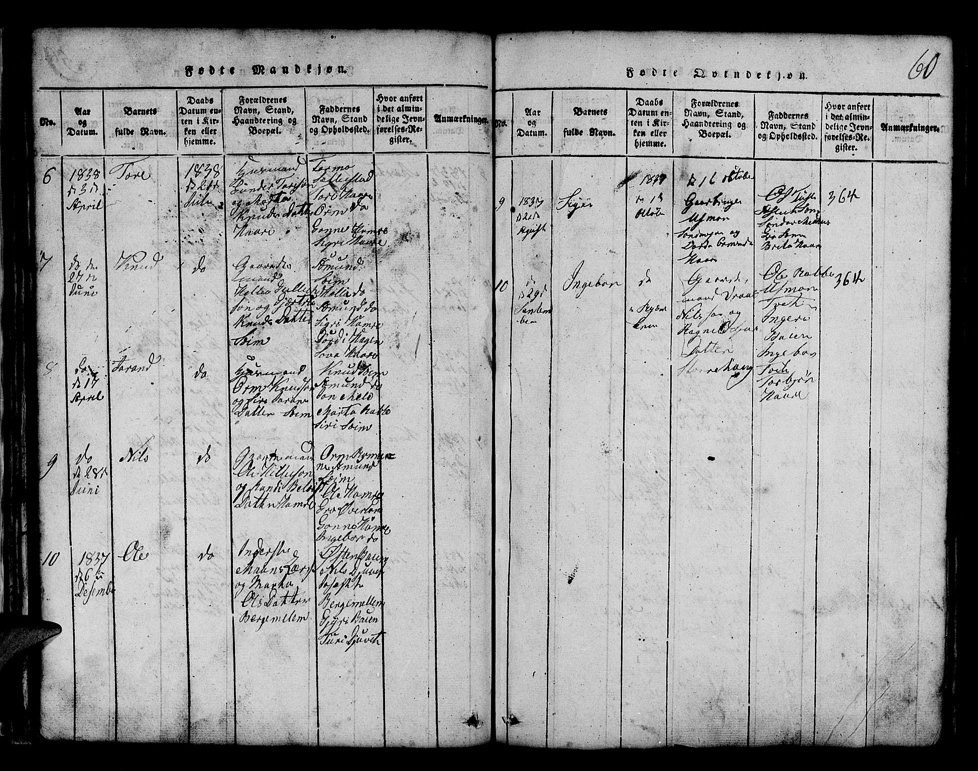 Røldal sokneprestembete, AV/SAB-A-100247: Parish register (copy) no. A 1, 1817-1860, p. 60