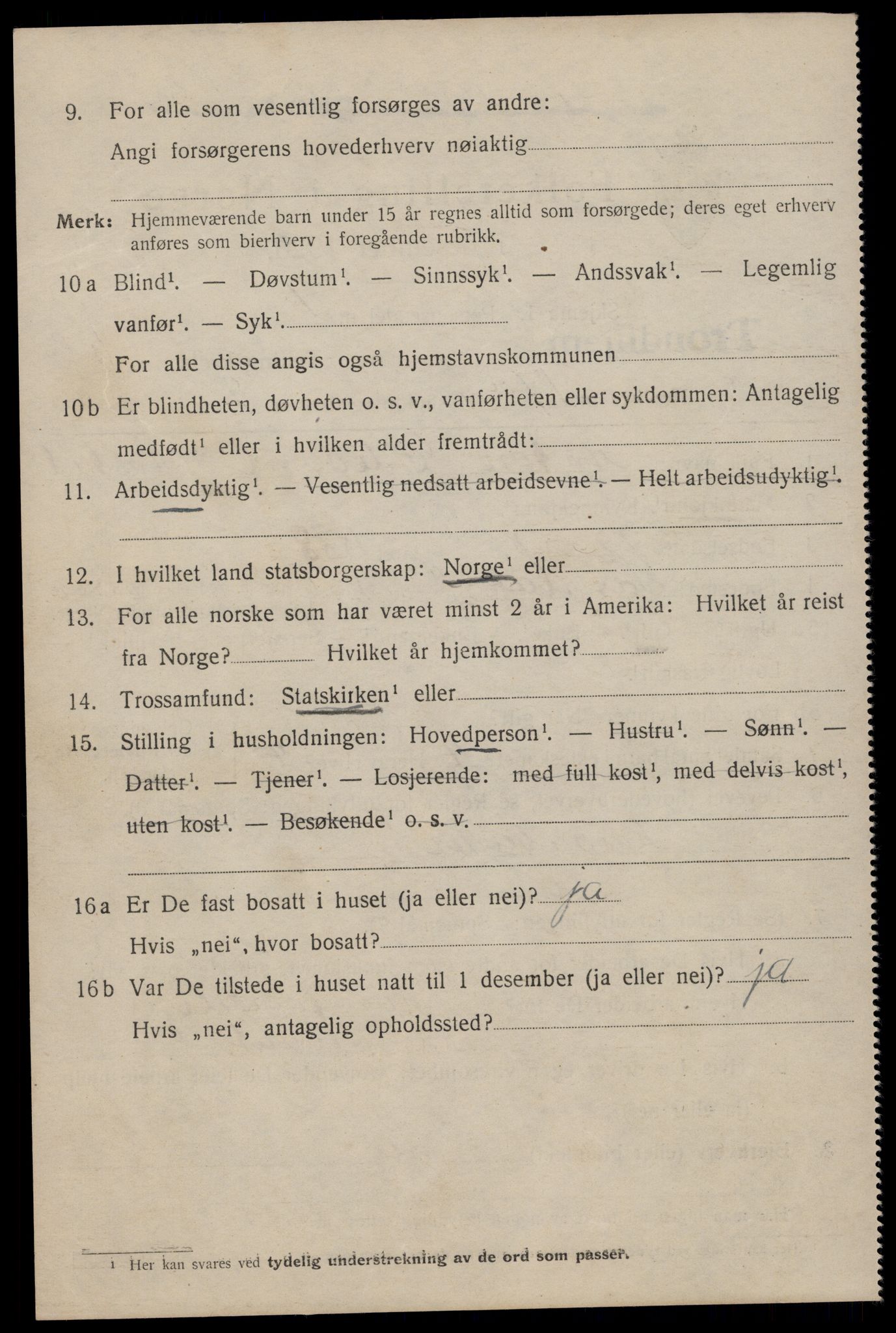 SAT, 1920 census for Trondheim, 1920, p. 131415