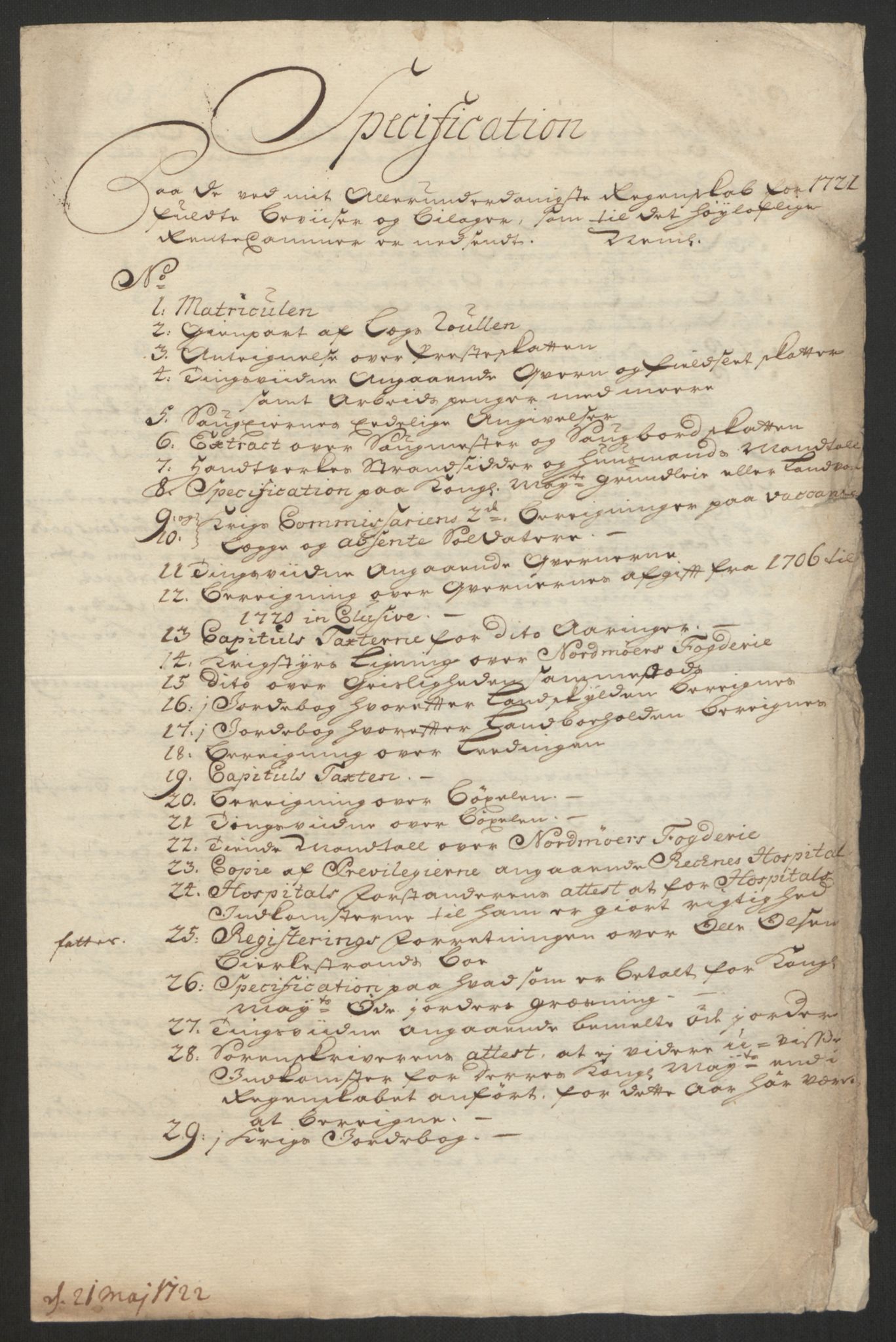 Rentekammeret inntil 1814, Reviderte regnskaper, Fogderegnskap, RA/EA-4092/R56/L3754: Fogderegnskap Nordmøre, 1721, p. 20