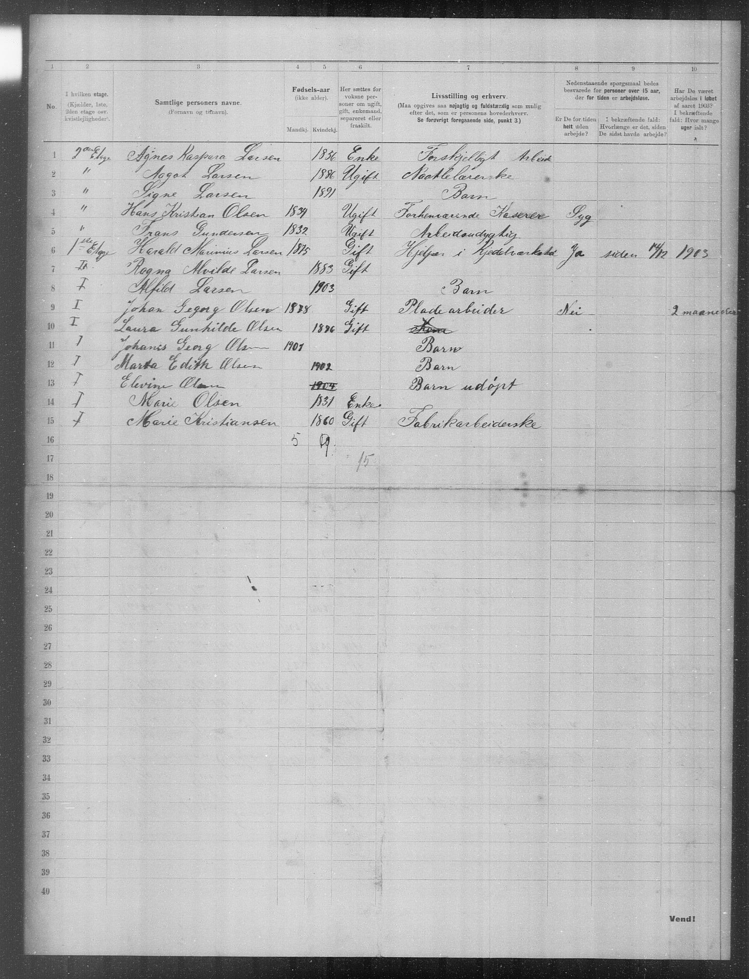 OBA, Municipal Census 1903 for Kristiania, 1903, p. 22689