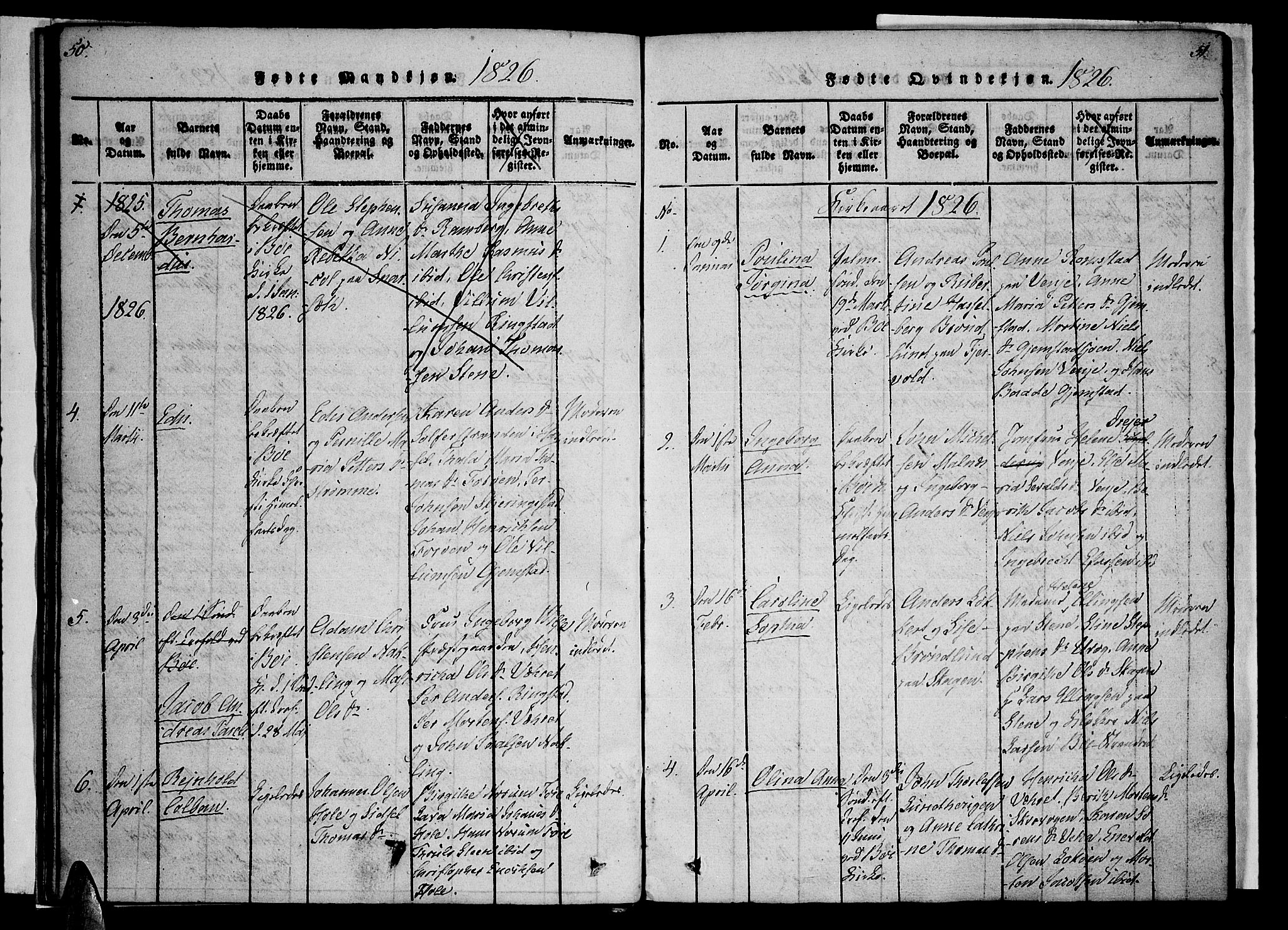 Ministerialprotokoller, klokkerbøker og fødselsregistre - Nordland, SAT/A-1459/891/L1298: Parish register (official) no. 891A03, 1820-1840, p. 50-51