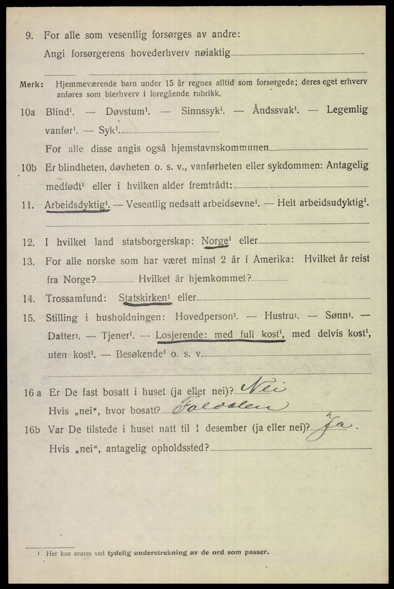 SAH, 1920 census for Trysil, 1920, p. 10198