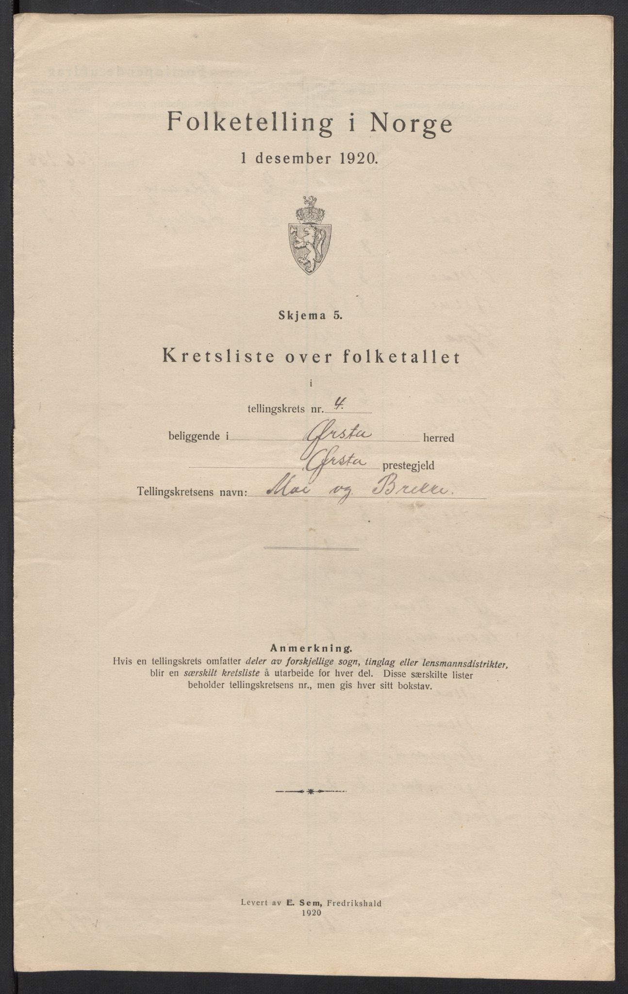 SAT, 1920 census for Ørsta, 1920, p. 15