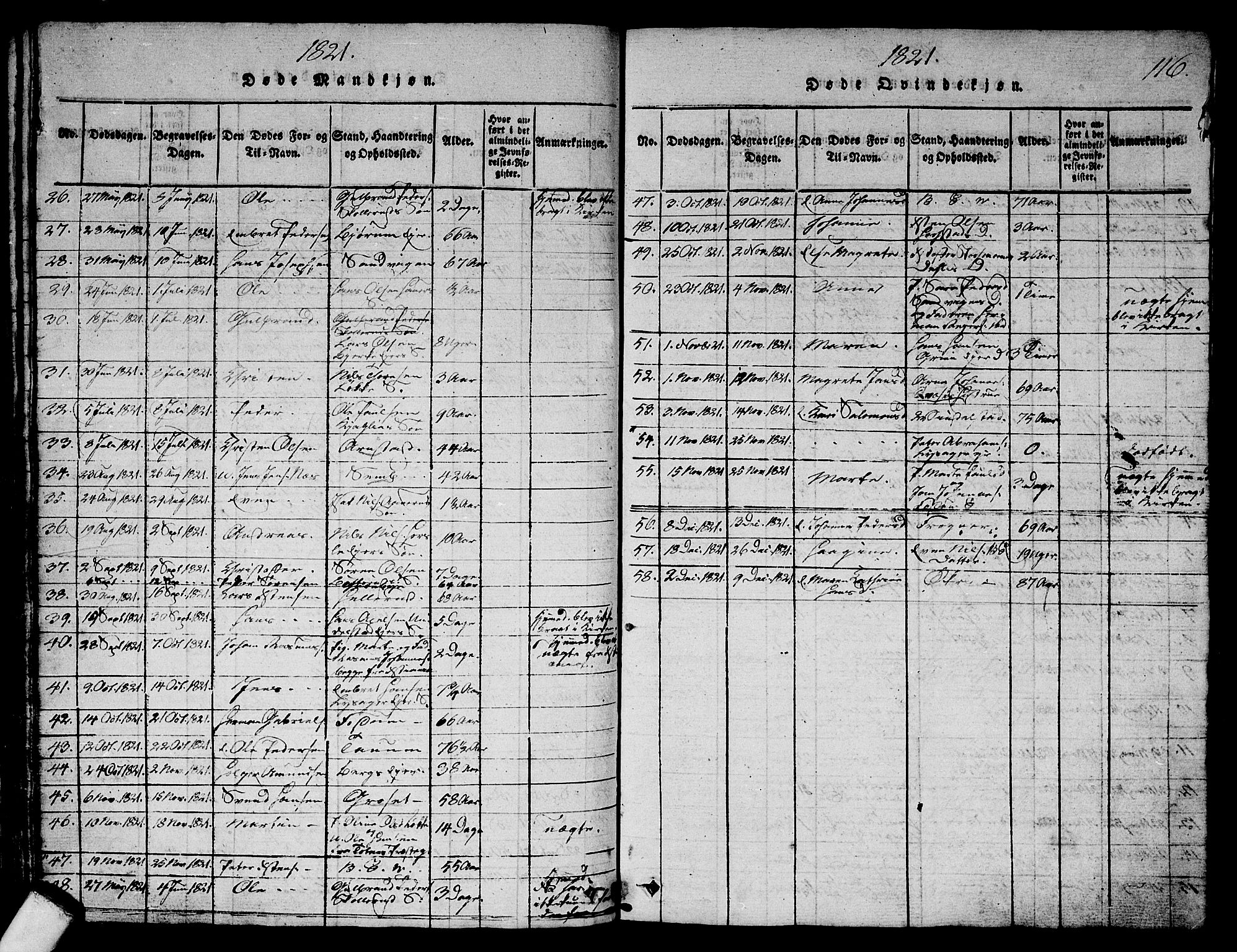 Asker prestekontor Kirkebøker, SAO/A-10256a/G/Ga/L0001: Parish register (copy) no. I 1, 1814-1830, p. 116