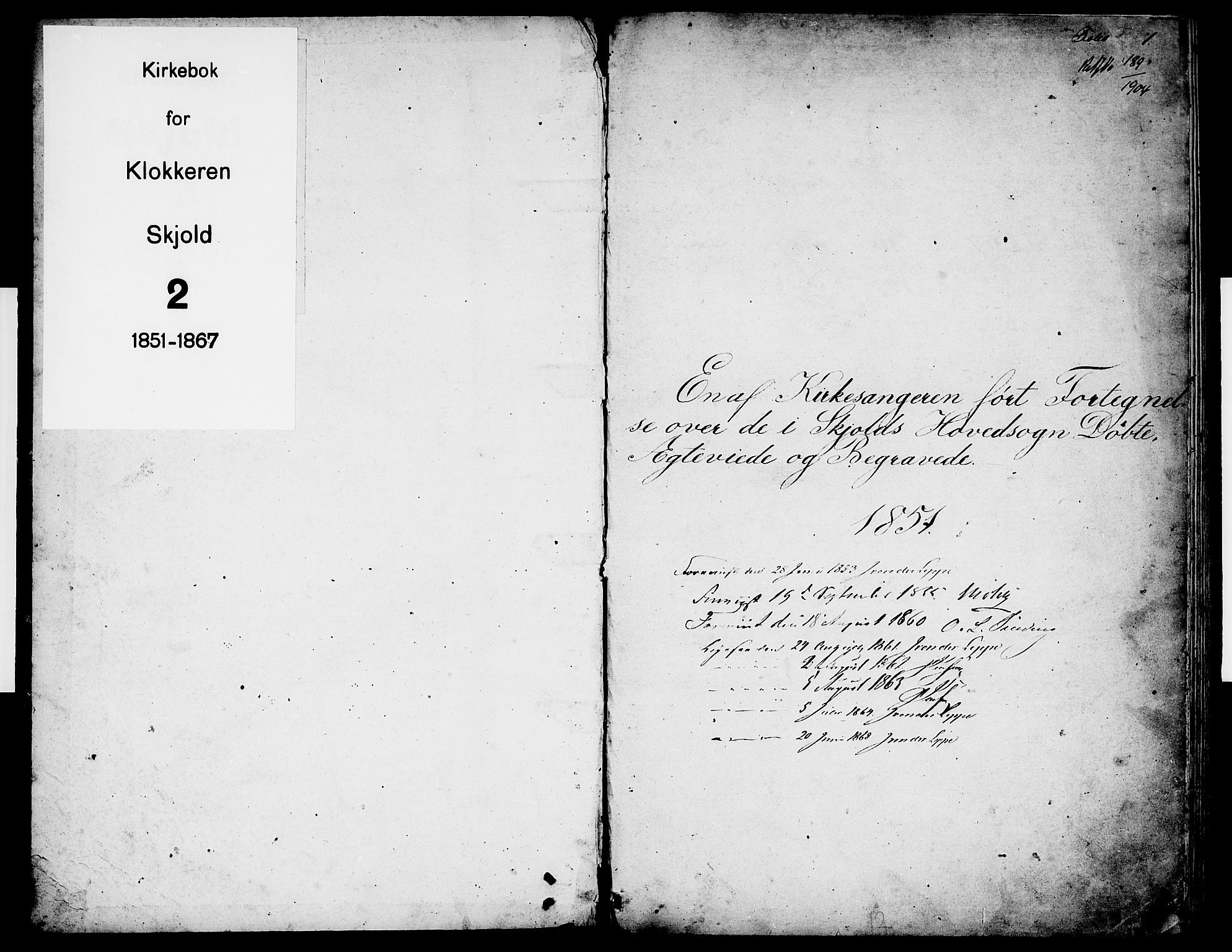 Skjold sokneprestkontor, SAST/A-101847/H/Ha/Hab/L0003: Parish register (copy) no. B 3, 1850-1867, p. 1