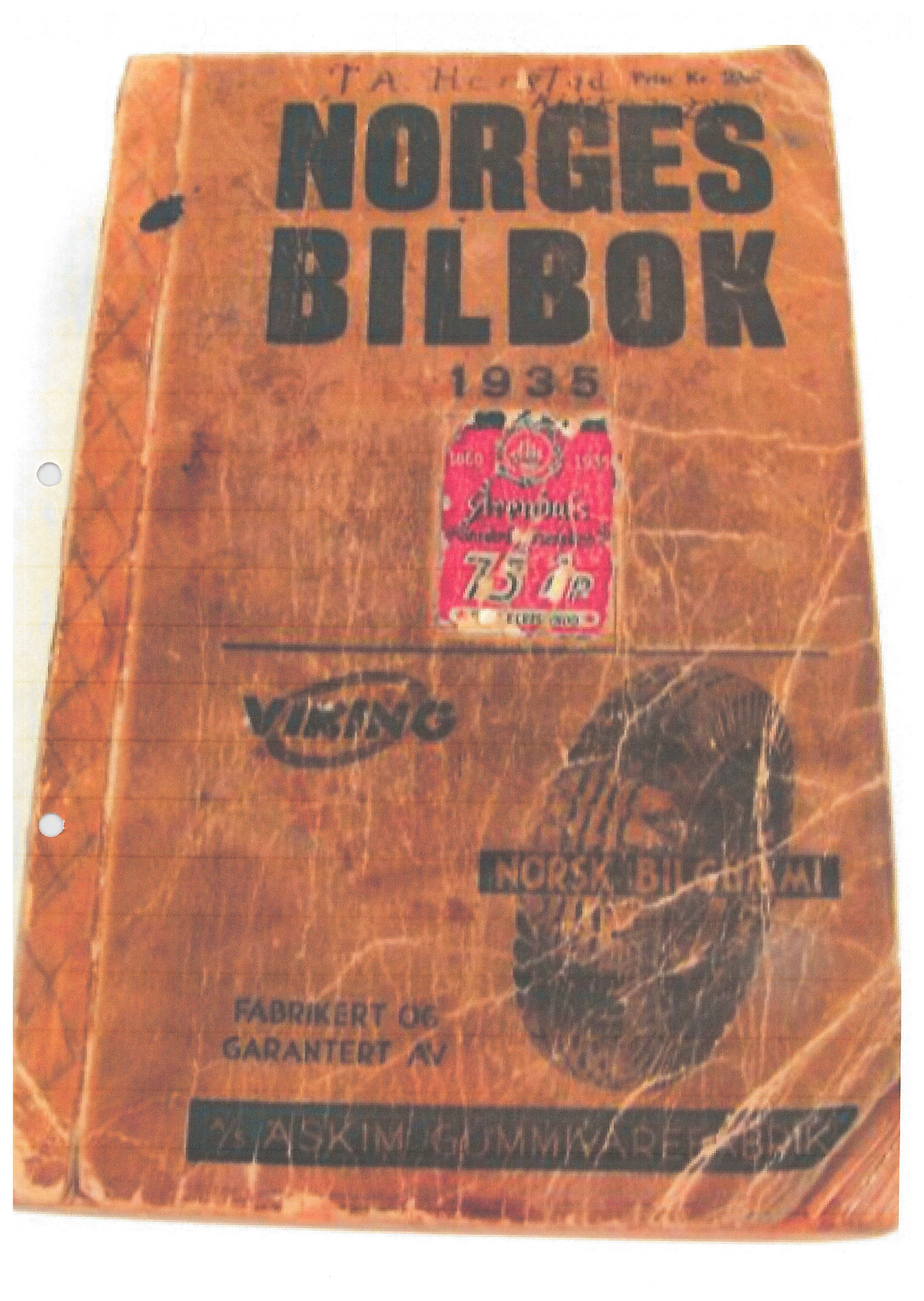 Andre publikasjoner, PUBL/PUBL-999/0001/1935: Norges bilbok 1935, 1935