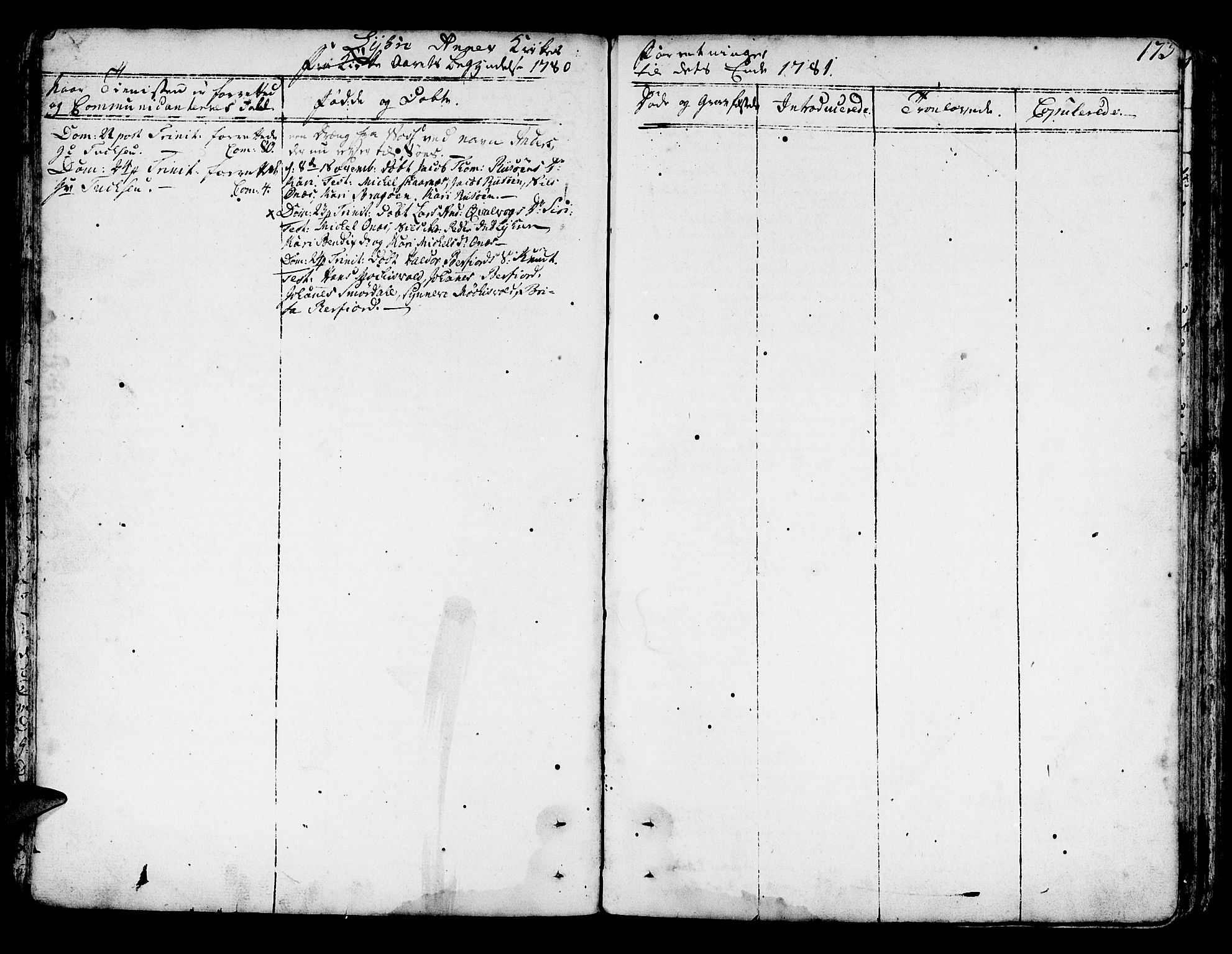 Lindås Sokneprestembete, AV/SAB-A-76701/H/Haa/Haaa/L0004: Parish register (official) no. A 4, 1764-1791, p. 173