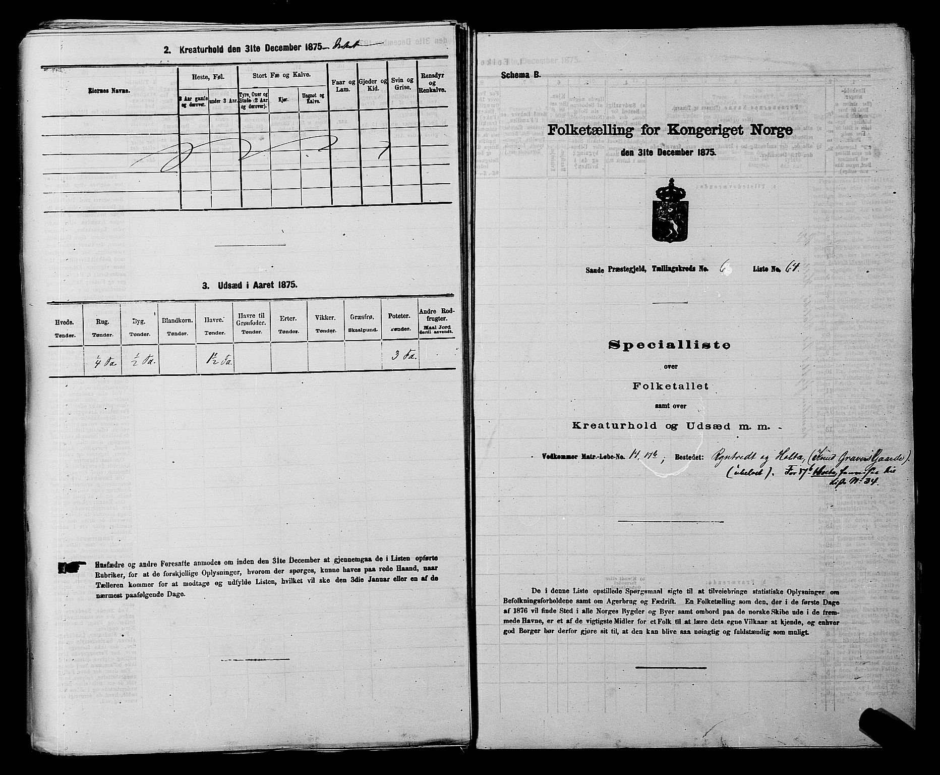 SAKO, 1875 census for 0822P Sauherad, 1875, p. 815