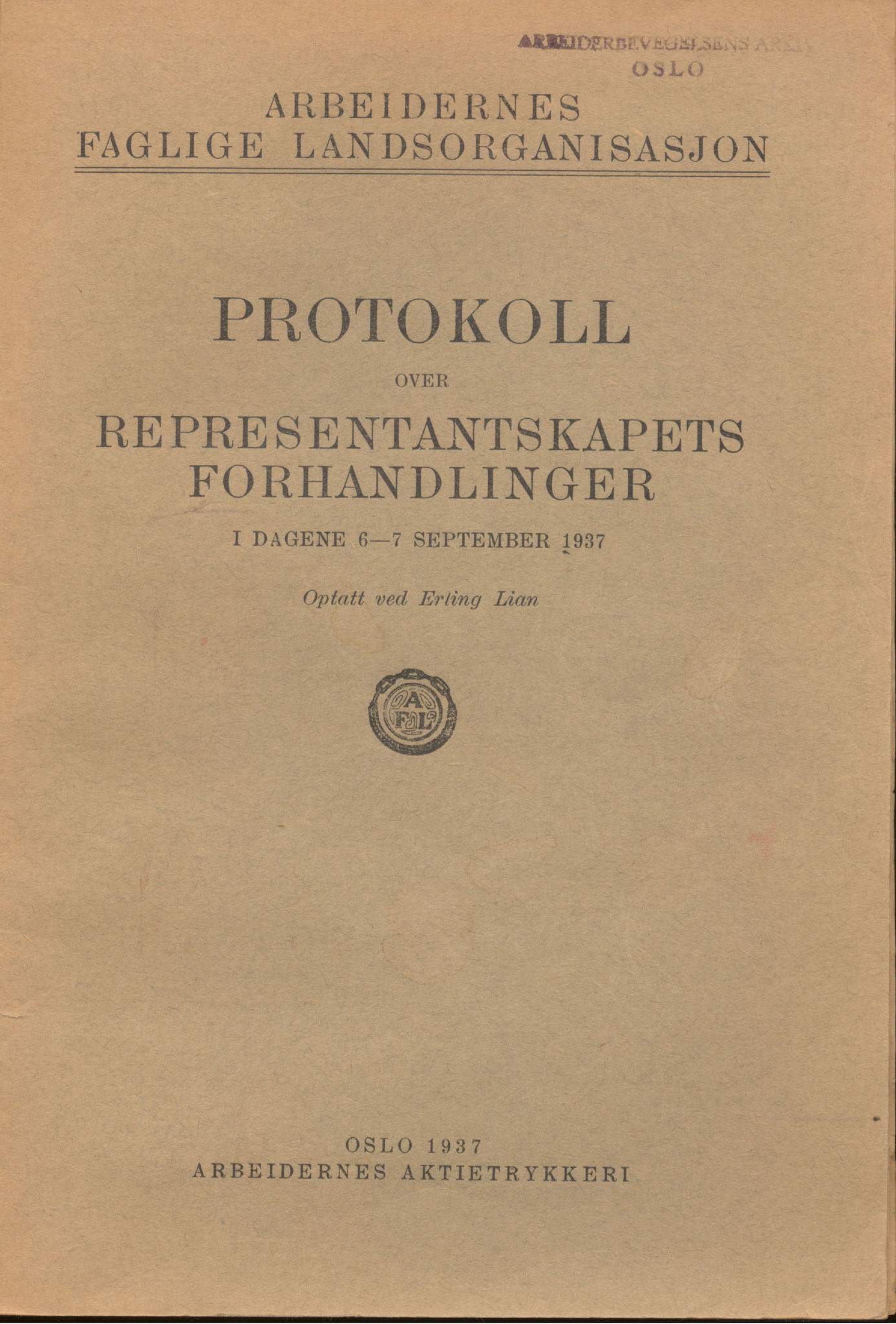Landsorganisasjonen i Norge, AAB/ARK-1579, 1911-1953, p. 228