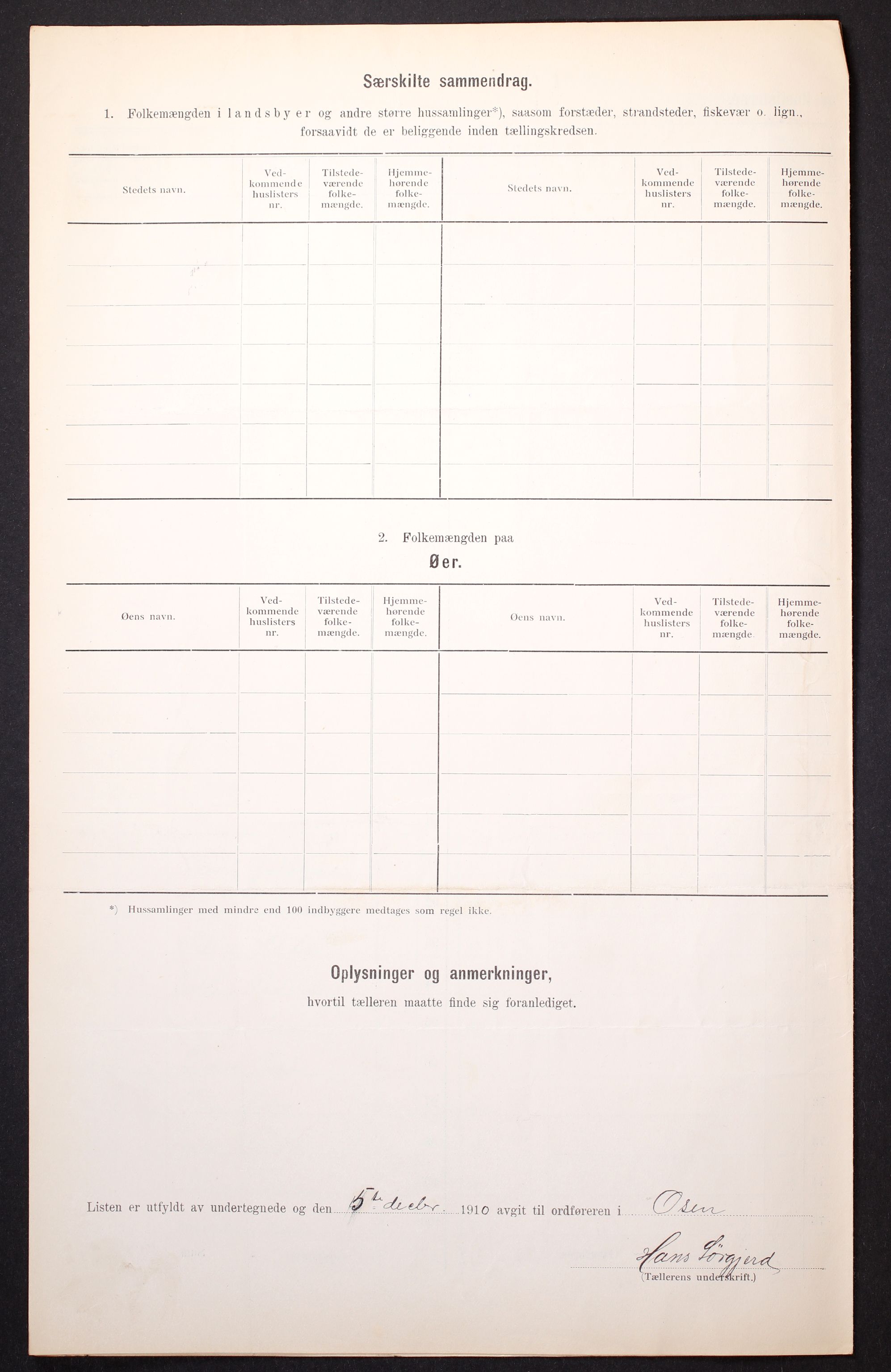 RA, 1910 census for Osen, 1910, p. 6