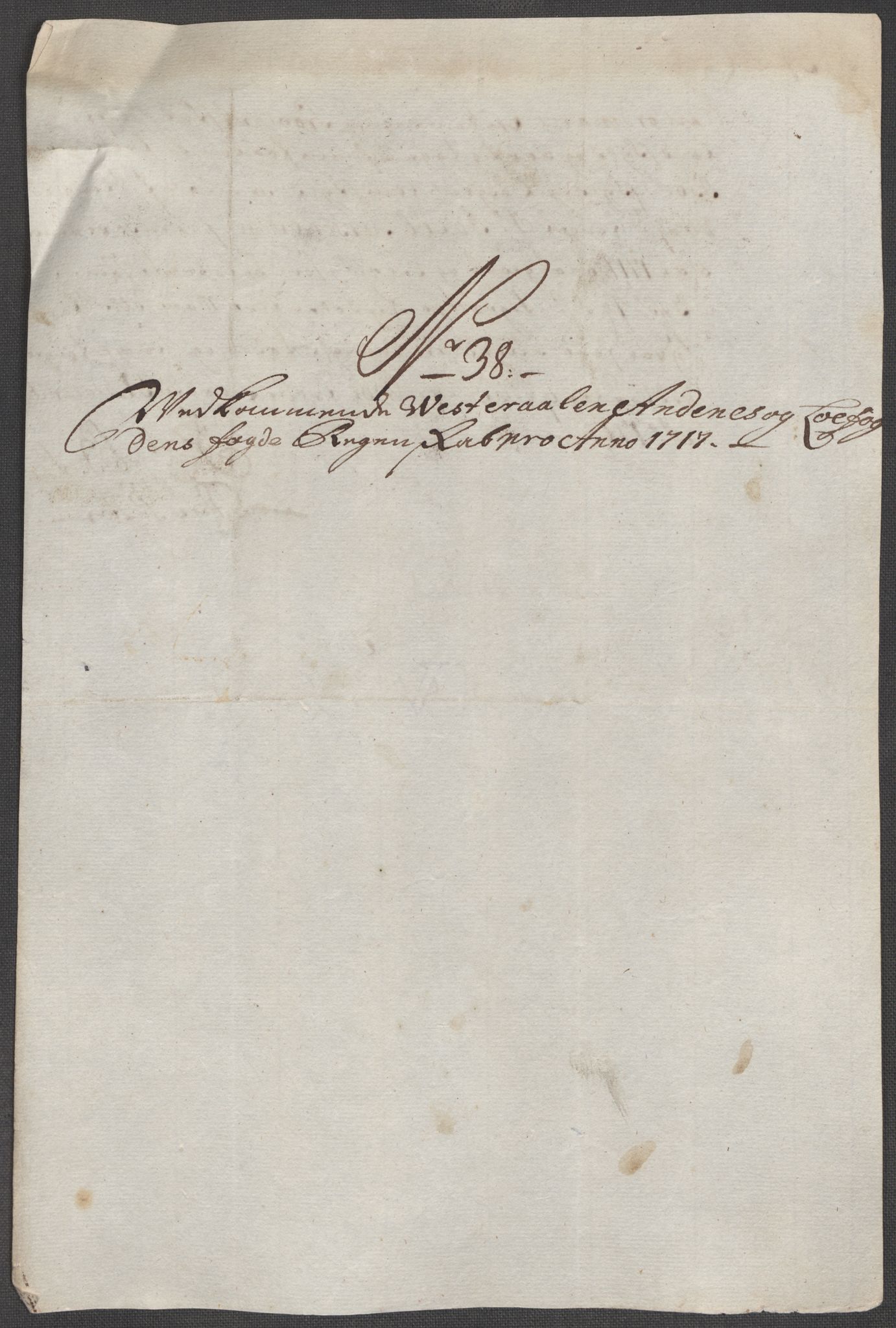 Rentekammeret inntil 1814, Reviderte regnskaper, Fogderegnskap, AV/RA-EA-4092/R67/L4683: Fogderegnskap Vesterålen, Andenes og Lofoten, 1717, p. 238