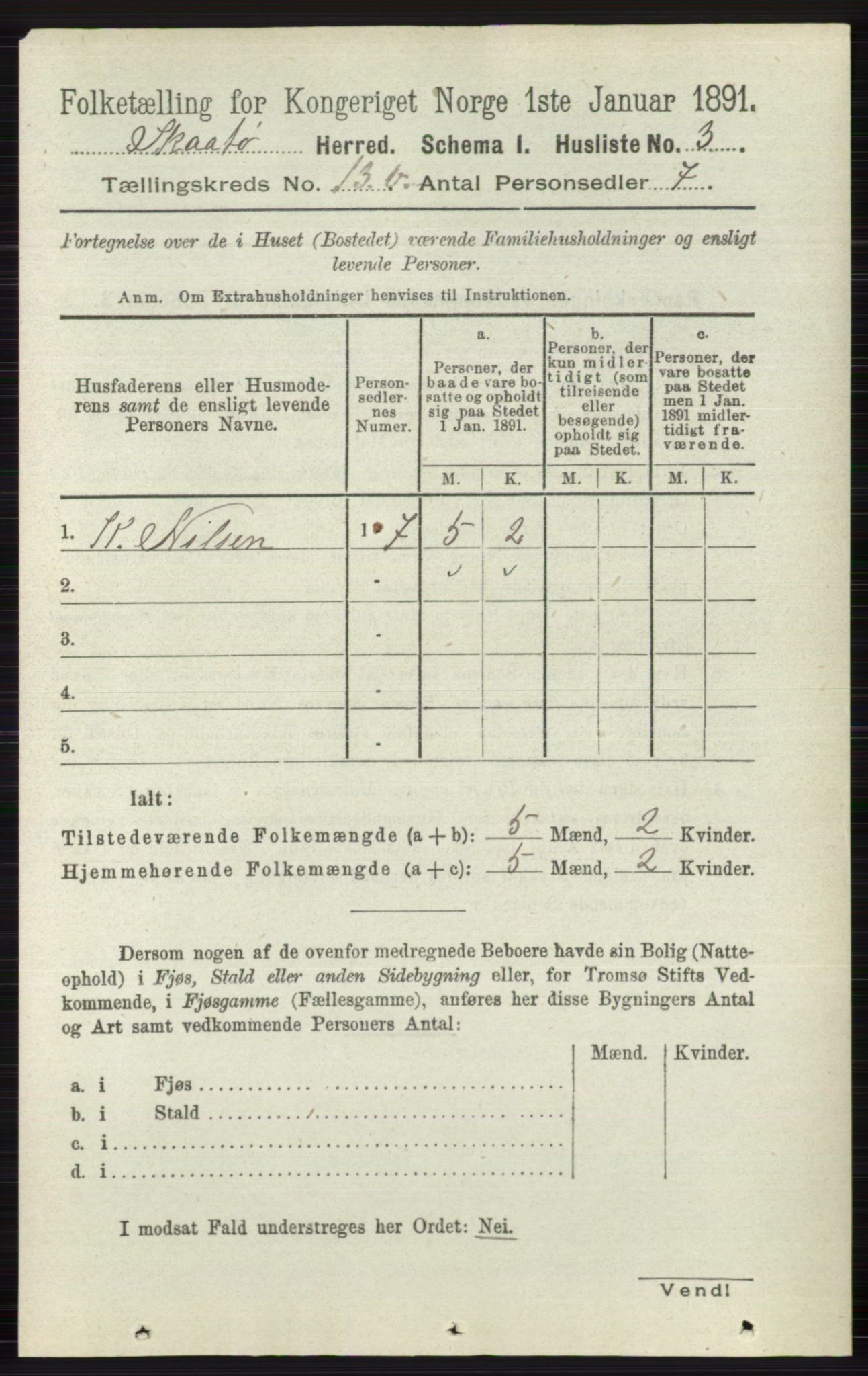 RA, 1891 census for 0815 Skåtøy, 1891, p. 4816