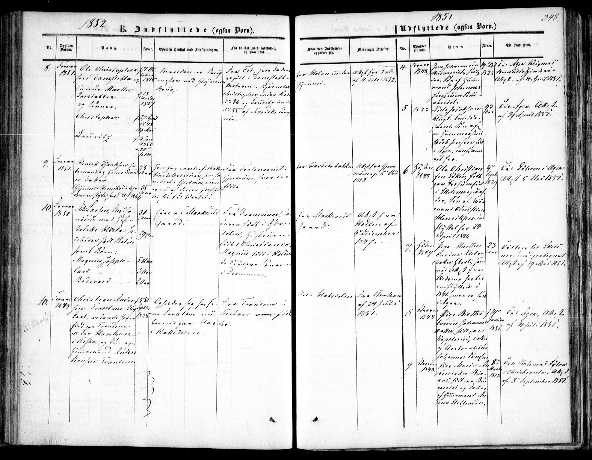Nittedal prestekontor Kirkebøker, SAO/A-10365a/F/Fa/L0005: Parish register (official) no. I 5, 1850-1862, p. 348