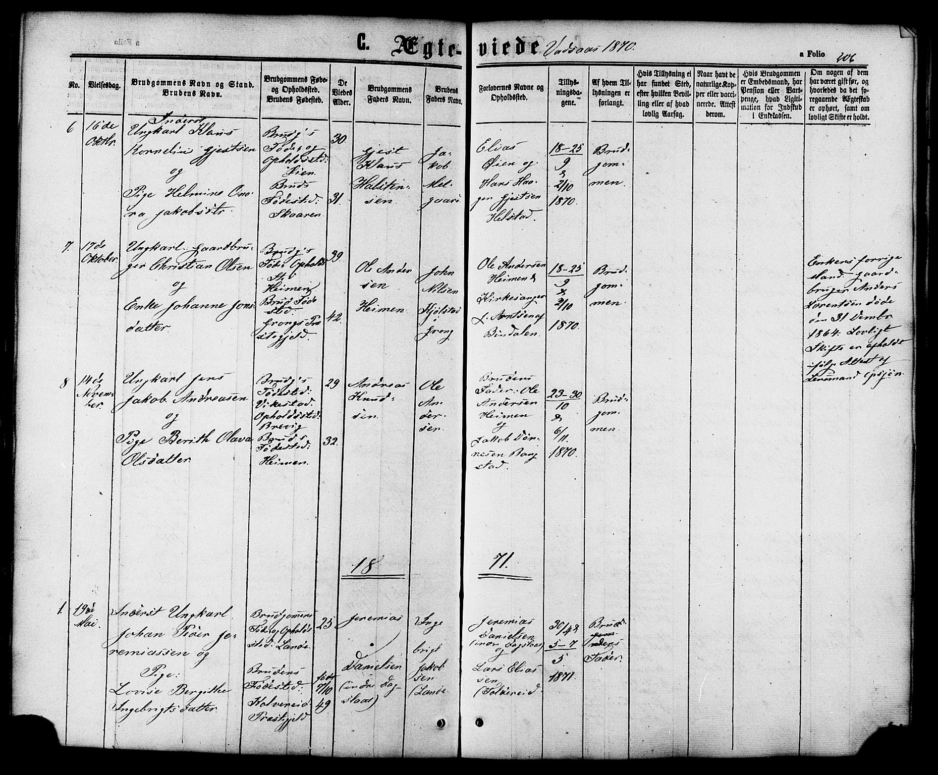 Ministerialprotokoller, klokkerbøker og fødselsregistre - Nordland, SAT/A-1459/810/L0146: Parish register (official) no. 810A08 /1, 1862-1874, p. 206