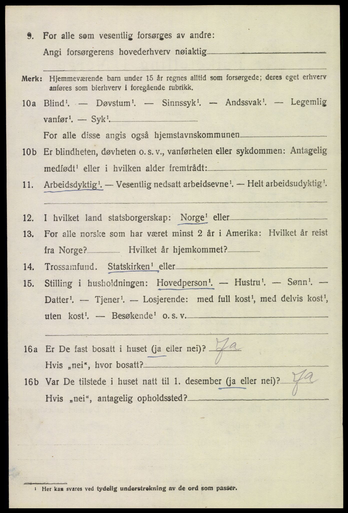 SAH, 1920 census for Vinger, 1920, p. 6963