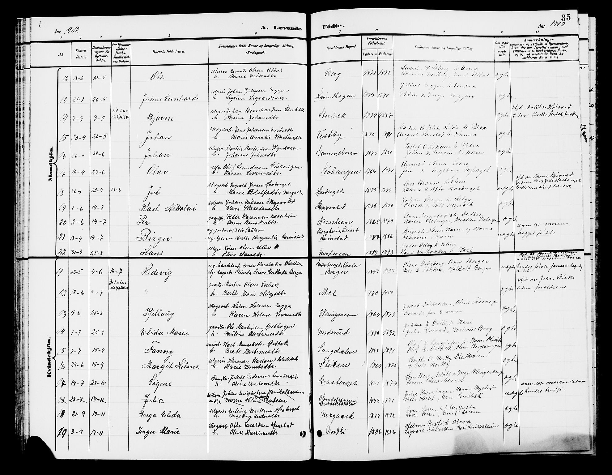 Elverum prestekontor, AV/SAH-PREST-044/H/Ha/Hab/L0007: Parish register (copy) no. 7, 1896-1914, p. 35