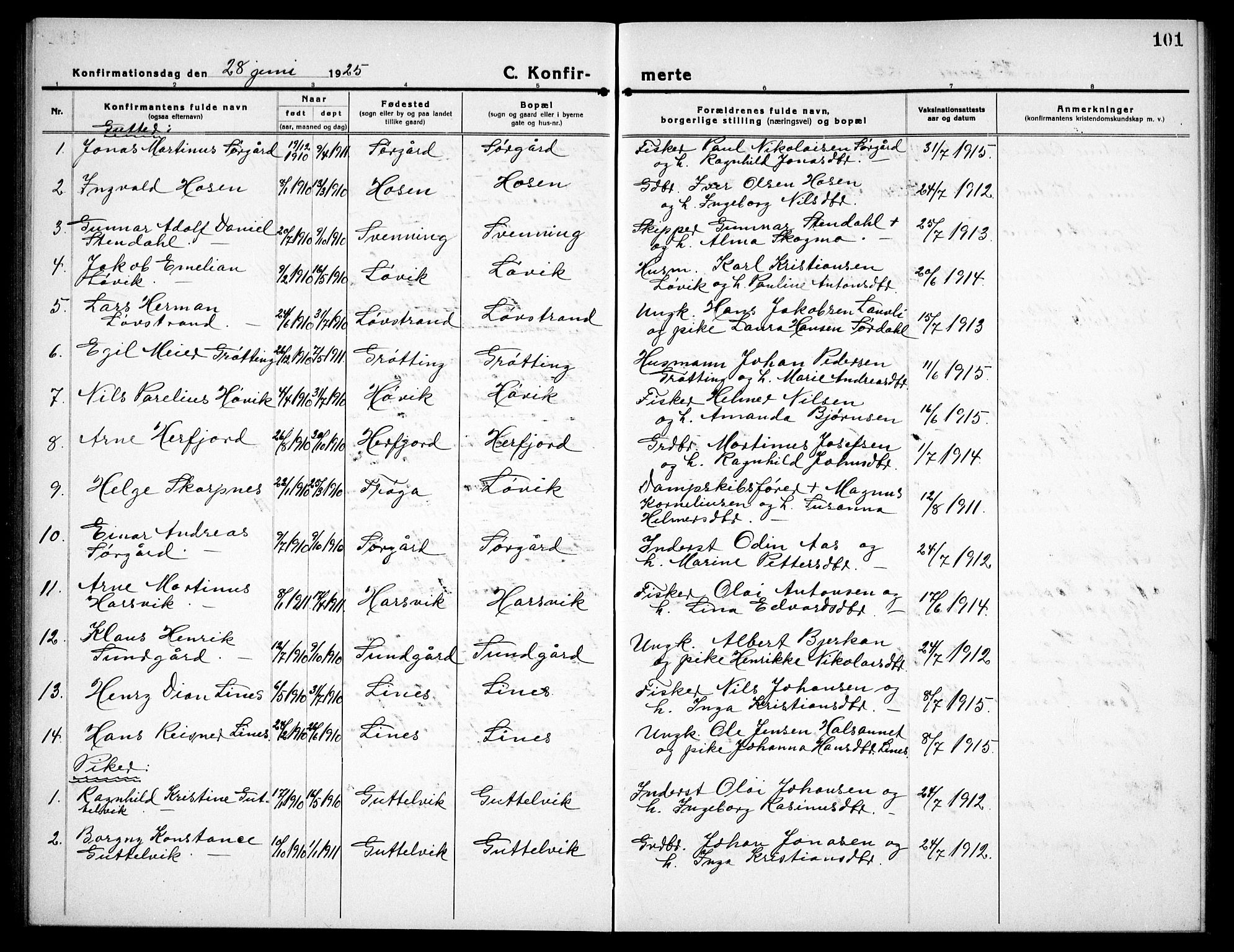 Ministerialprotokoller, klokkerbøker og fødselsregistre - Sør-Trøndelag, SAT/A-1456/656/L0696: Parish register (copy) no. 656C02, 1921-1937, p. 101