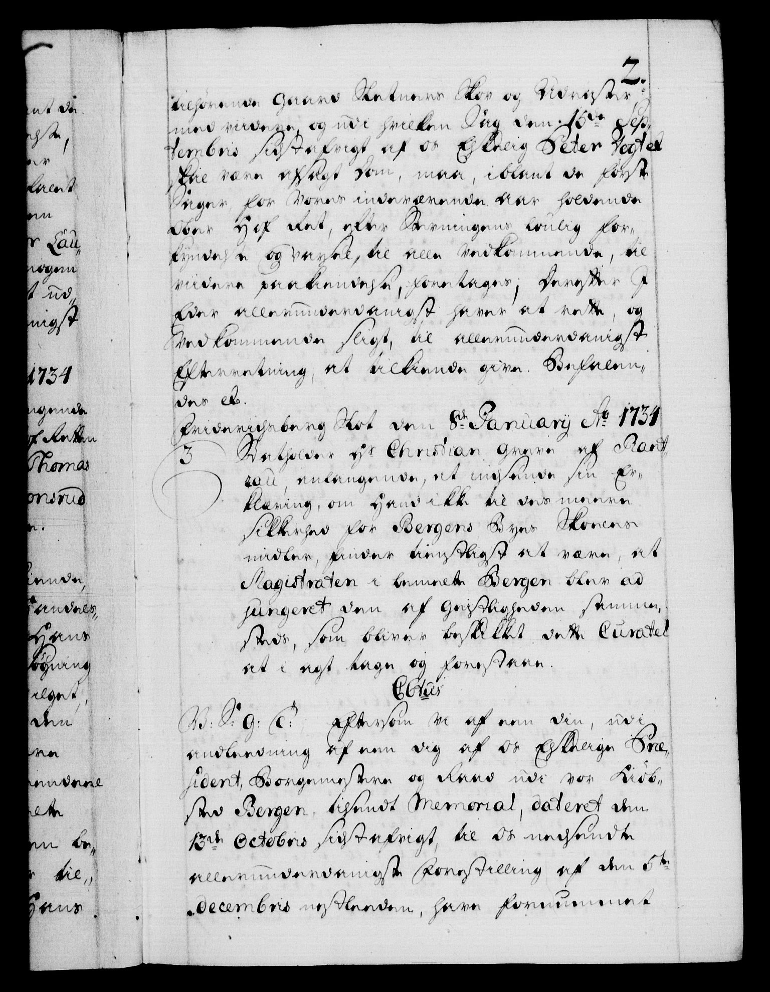 Danske Kanselli 1572-1799, AV/RA-EA-3023/F/Fc/Fca/Fcab/L0026: Norske tegnelser, 1734-1735, p. 2a