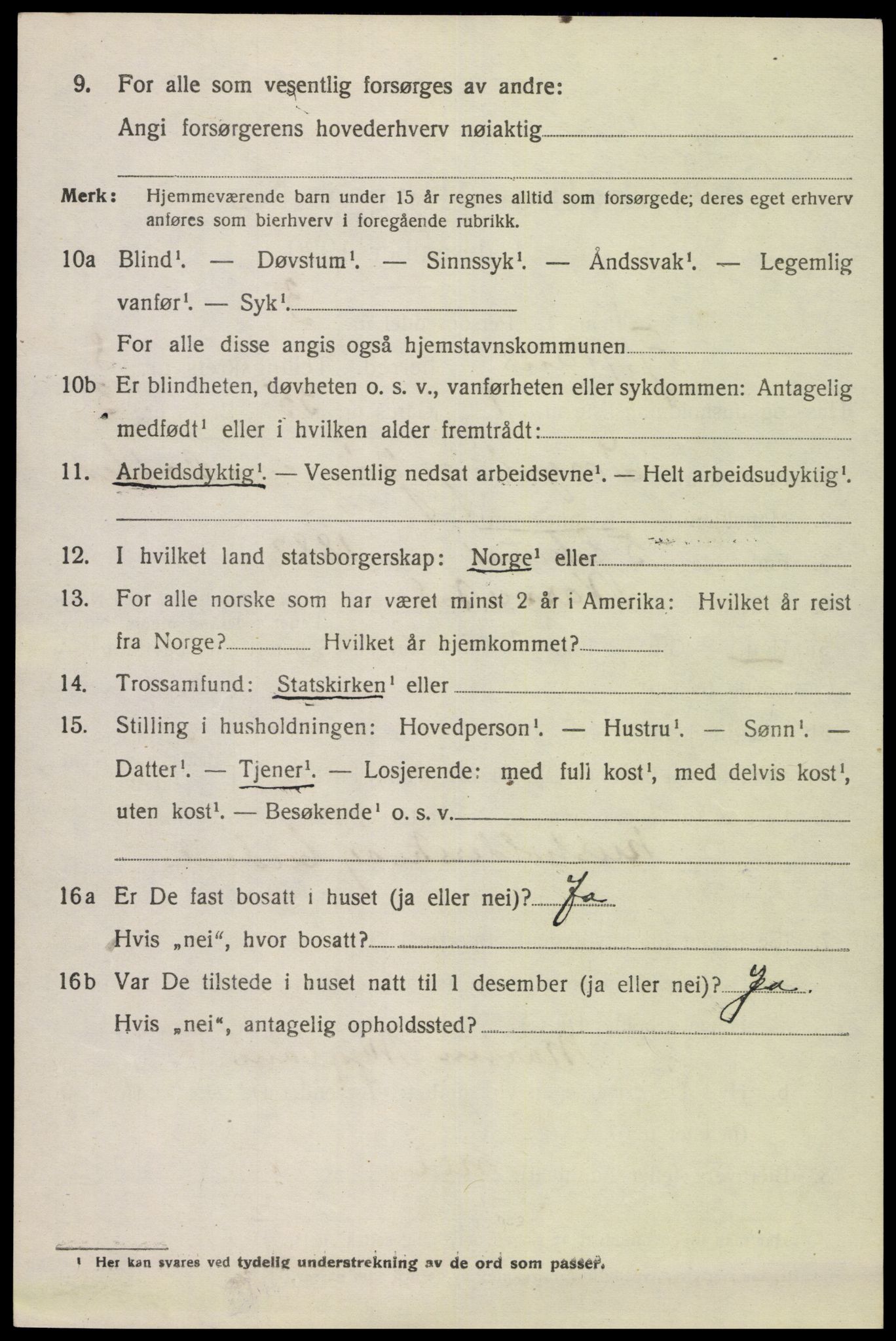 SAK, 1920 census for Fjotland, 1920, p. 2005