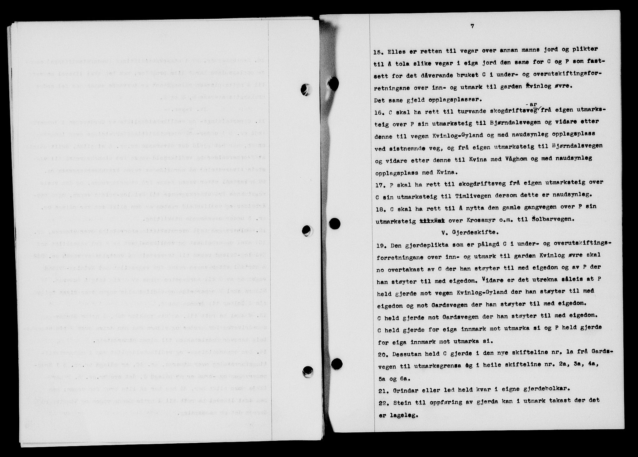 Flekkefjord sorenskriveri, SAK/1221-0001/G/Gb/Gba/L0059: Mortgage book no. A-7, 1944-1945, Diary no: : 405/1945