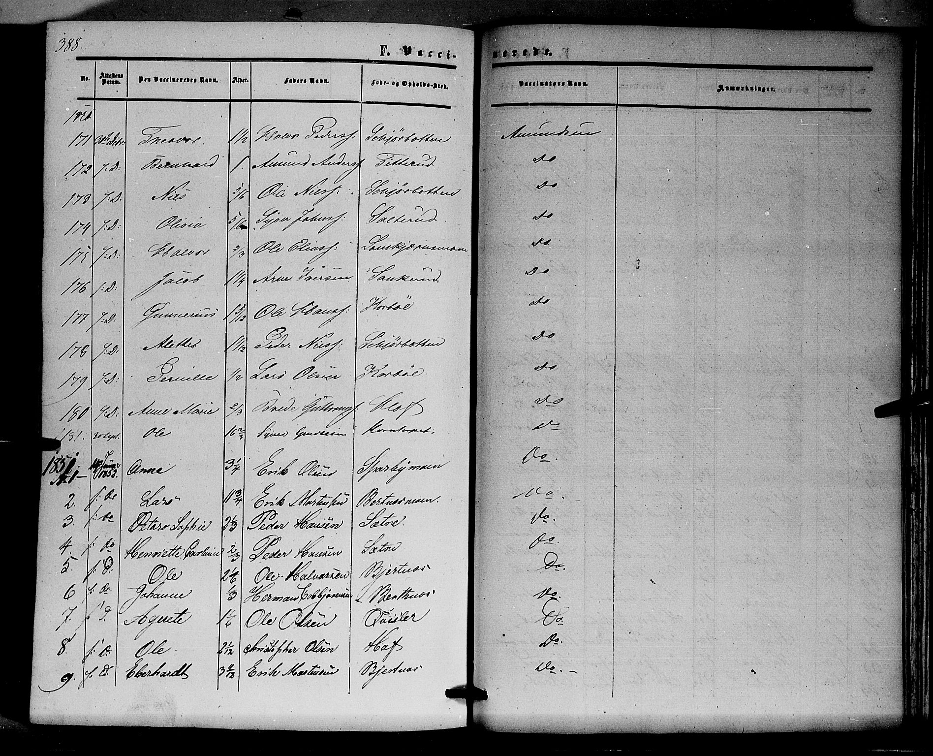 Hof prestekontor, SAH/PREST-038/H/Ha/Haa/L0008: Parish register (official) no. 8, 1849-1861, p. 388