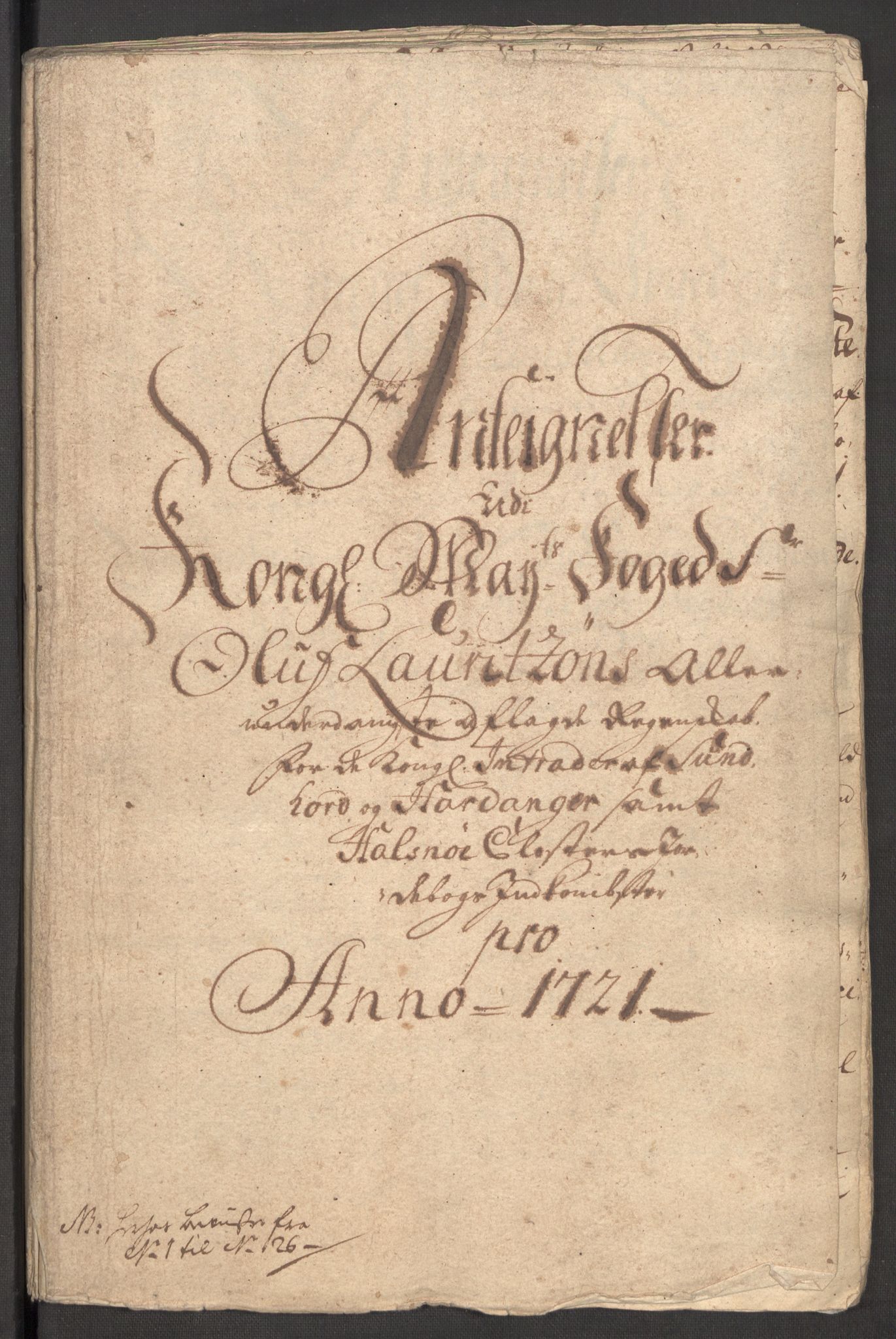 Rentekammeret inntil 1814, Reviderte regnskaper, Fogderegnskap, RA/EA-4092/R48/L3000: Fogderegnskap Sunnhordland og Hardanger, 1721, p. 444