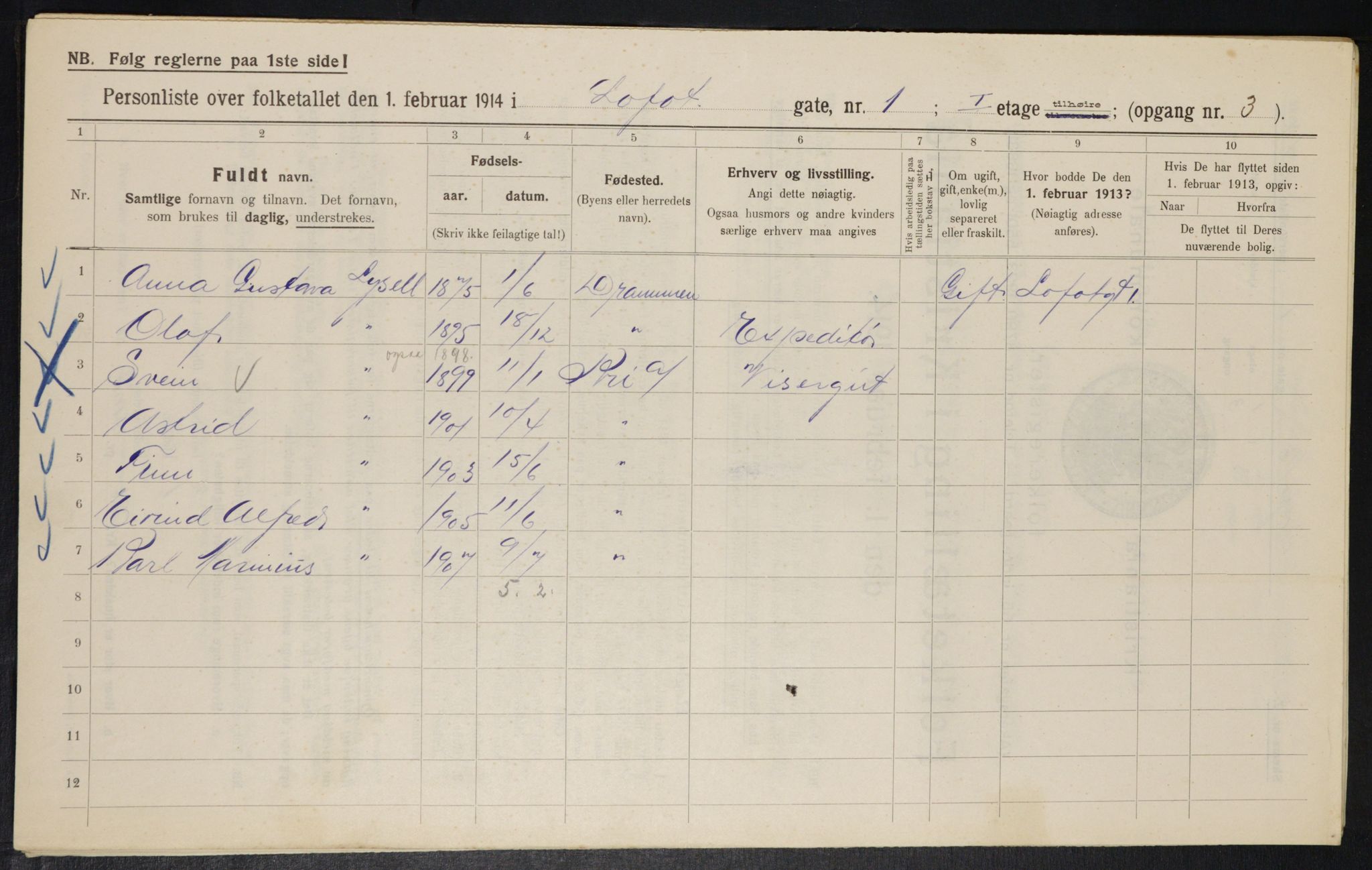 OBA, Municipal Census 1914 for Kristiania, 1914, p. 58273