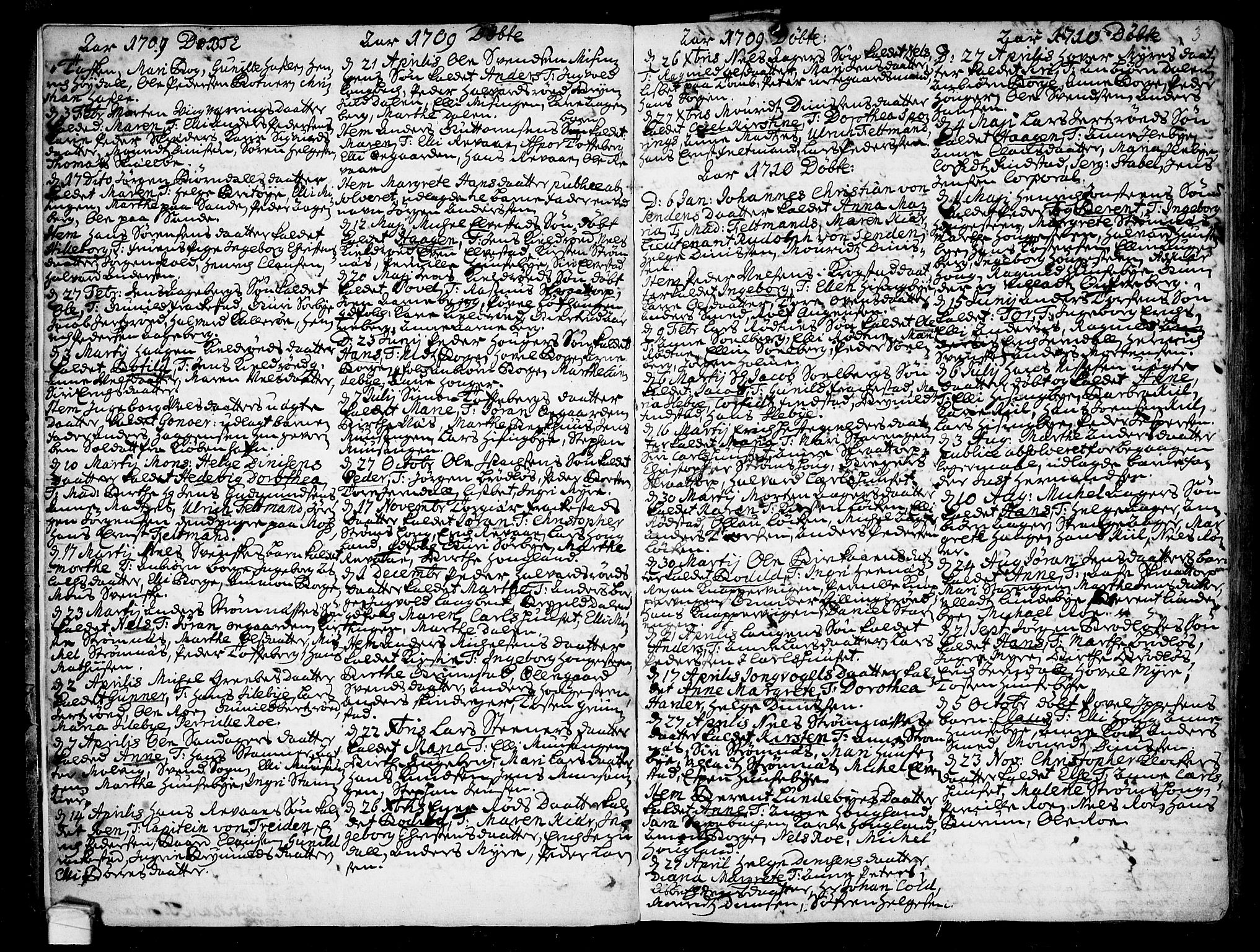 Råde prestekontor kirkebøker, SAO/A-2009/F/Fa/L0001: Parish register (official) no. 1, 1707-1762, p. 3