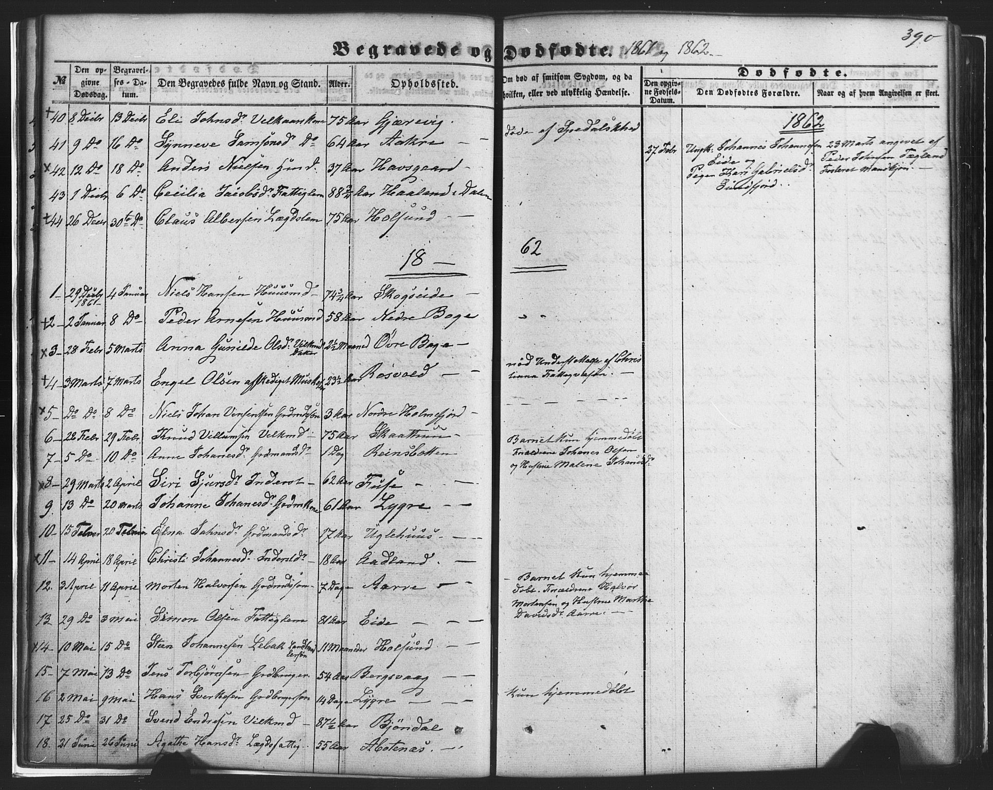 Fusa sokneprestembete, SAB/A-75401/H/Haa: Parish register (official) no. A 1II, 1855-1879, p. 390