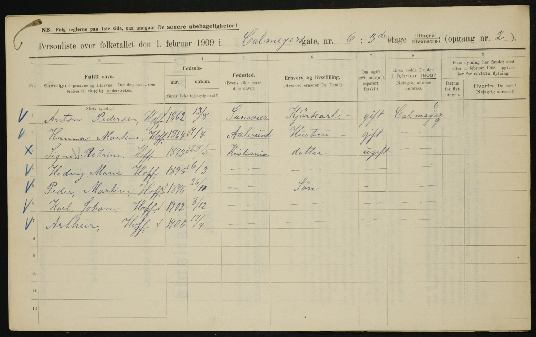 OBA, Municipal Census 1909 for Kristiania, 1909, p. 10229