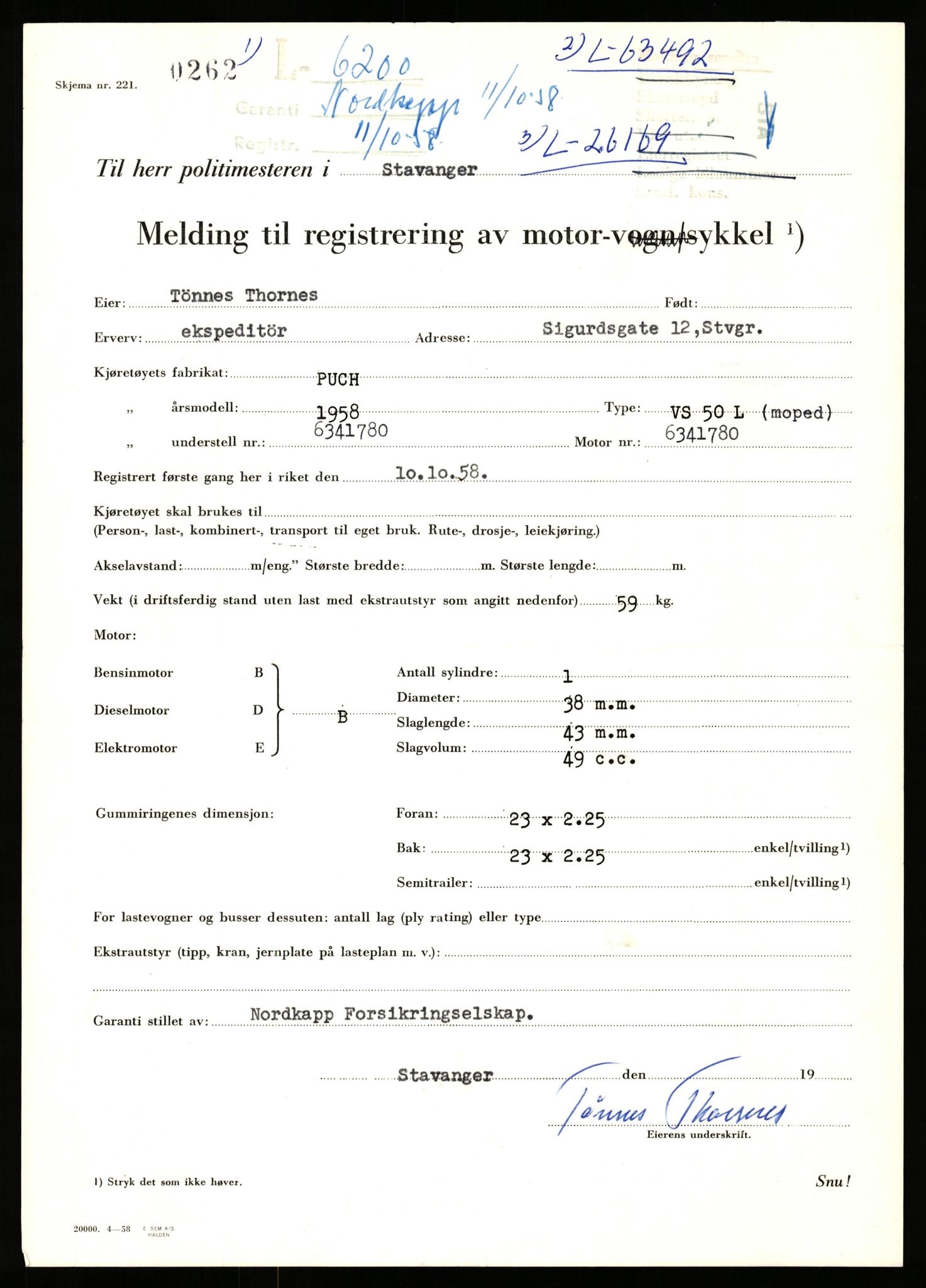 Stavanger trafikkstasjon, SAST/A-101942/0/F/L0016: L-5950 - L-6499, 1930-1971, p. 965