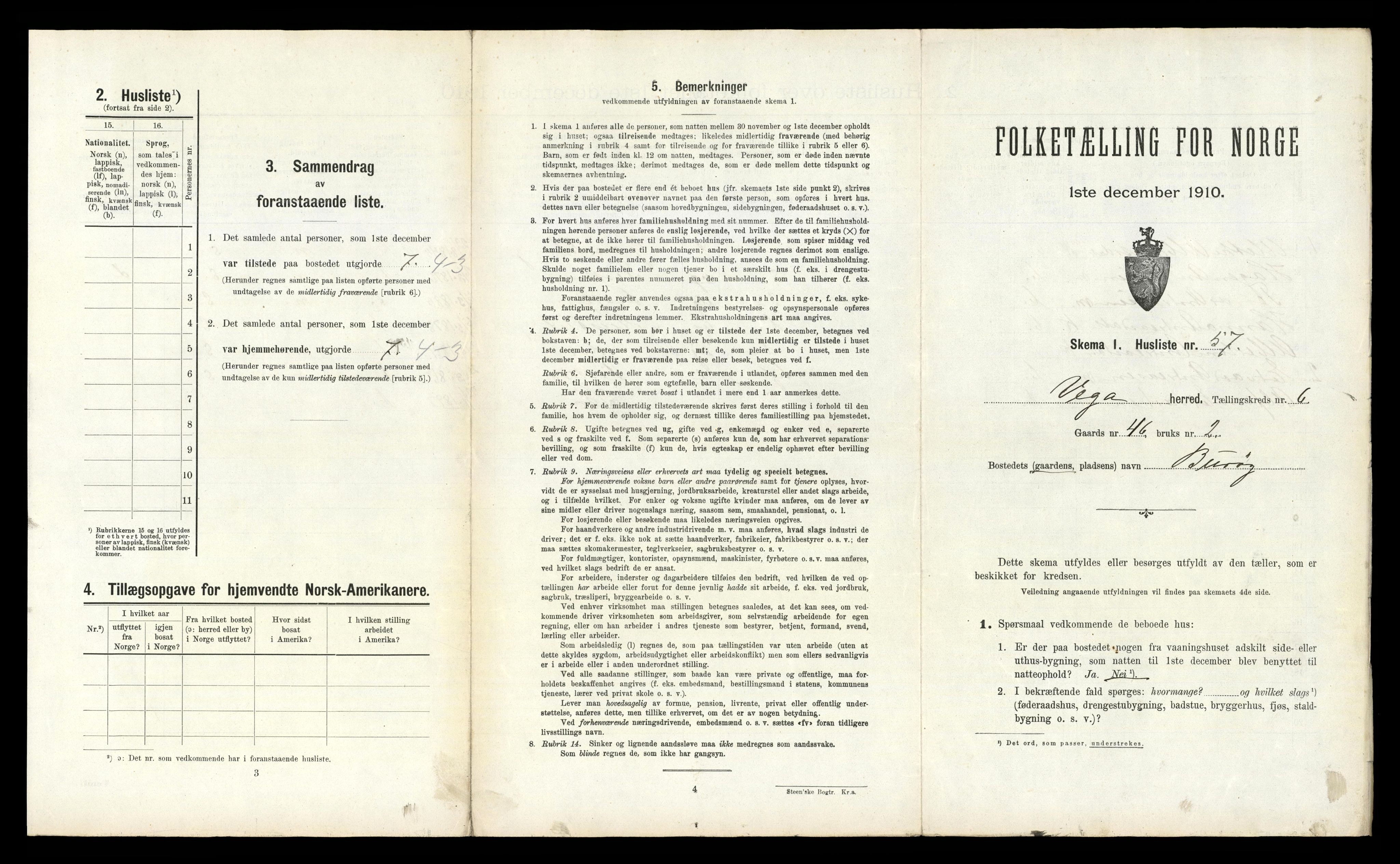 RA, 1910 census for Vega, 1910, p. 680