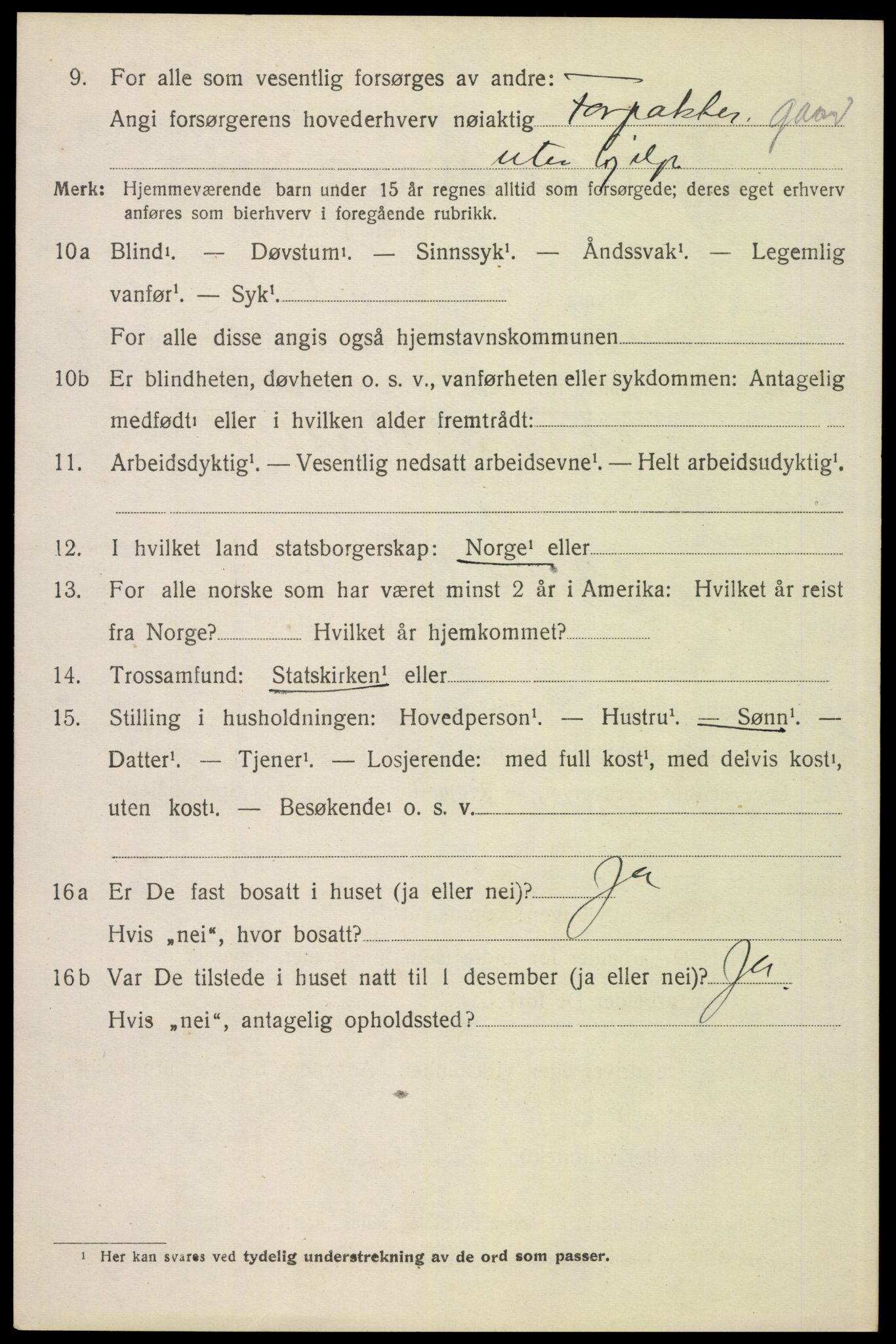 SAH, 1920 census for Elverum, 1920, p. 24545