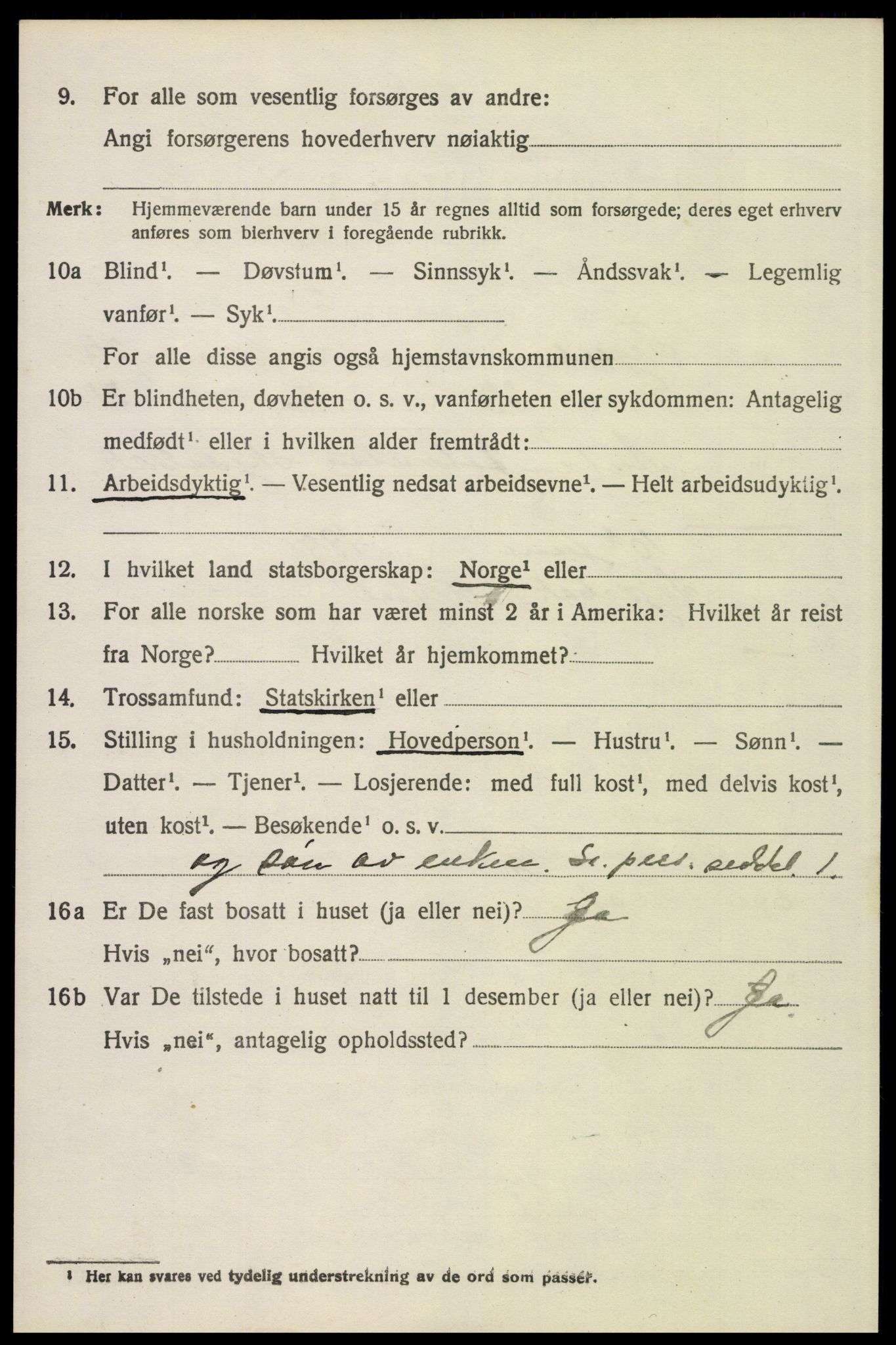 SAH, 1920 census for Trysil, 1920, p. 15124