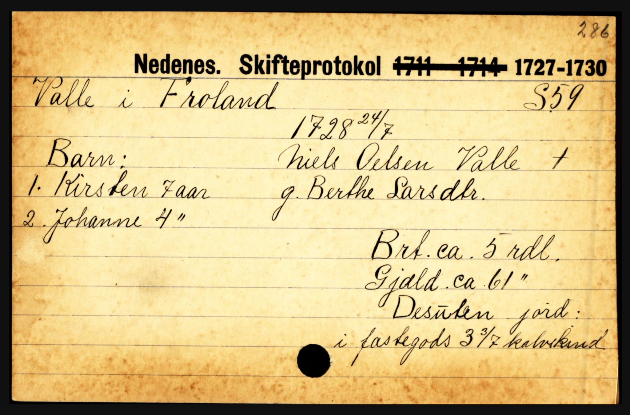 Nedenes sorenskriveri før 1824, AV/SAK-1221-0007/H, p. 32369