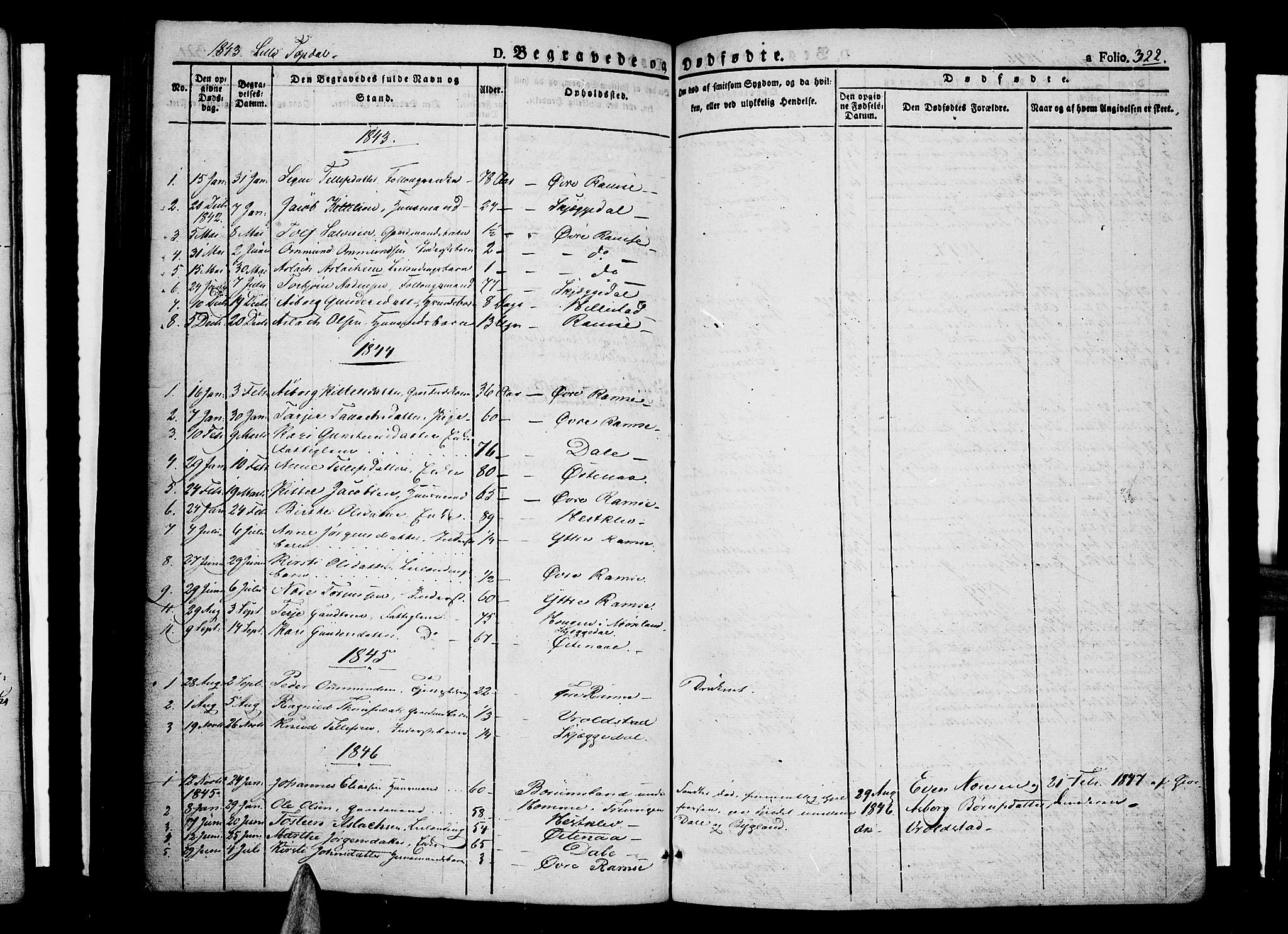 Åmli sokneprestkontor, AV/SAK-1111-0050/F/Fa/Fac/L0007: Parish register (official) no. A 7 /4, 1829-1851, p. 322